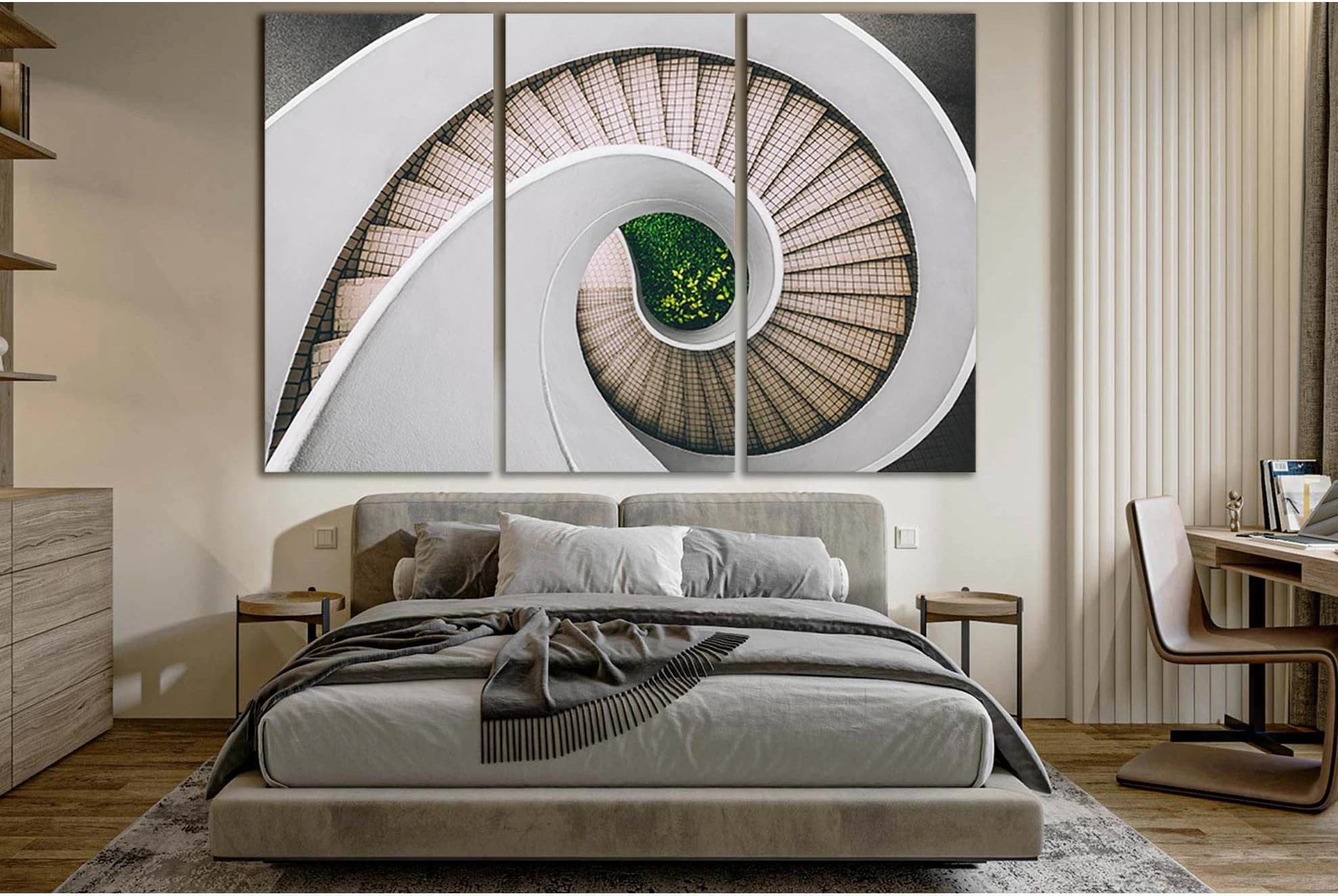 Spiral Stair Architecture №SL1410 Ready to Hang Canvas Print - Zellart Canvas Prints 0new, ALL_Products, Architecture