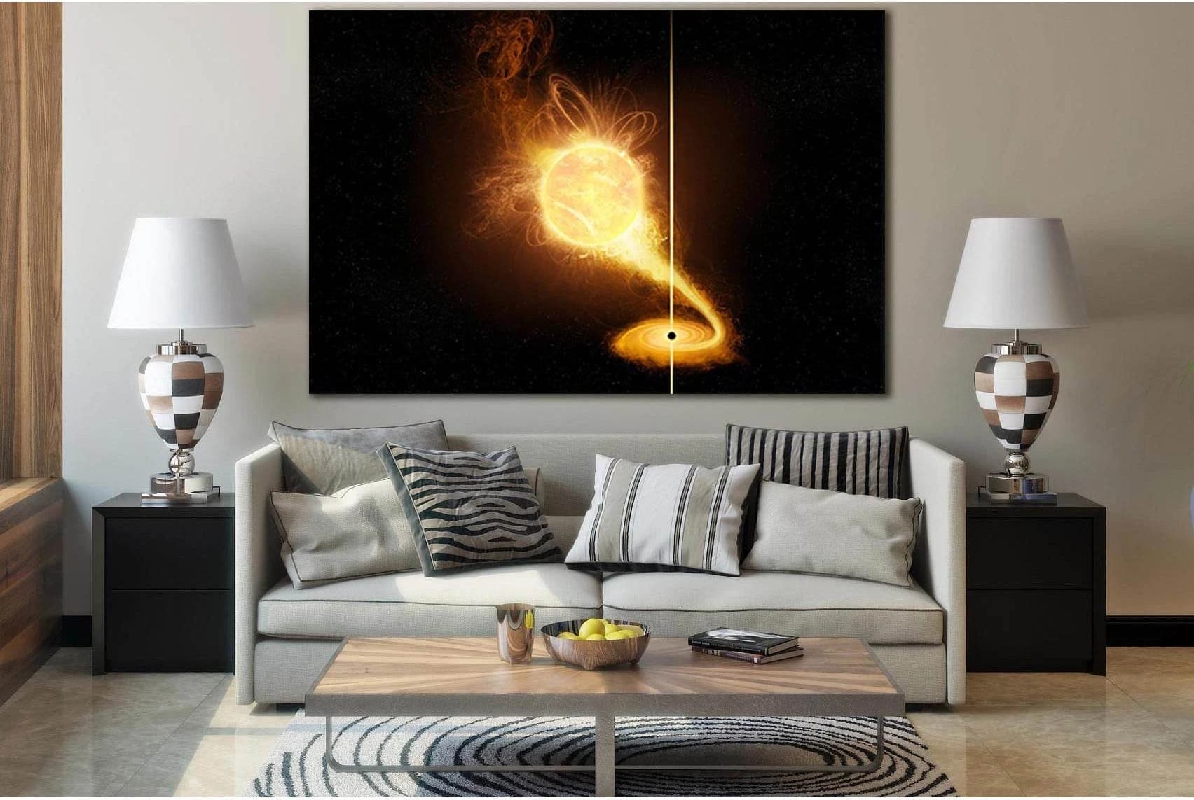 Star And Black Hole №SL976 Ready to Hang Canvas Print - Zellart Canvas Prints 0new, ALL_Products, Astronomy & Space Canvas Wall Art