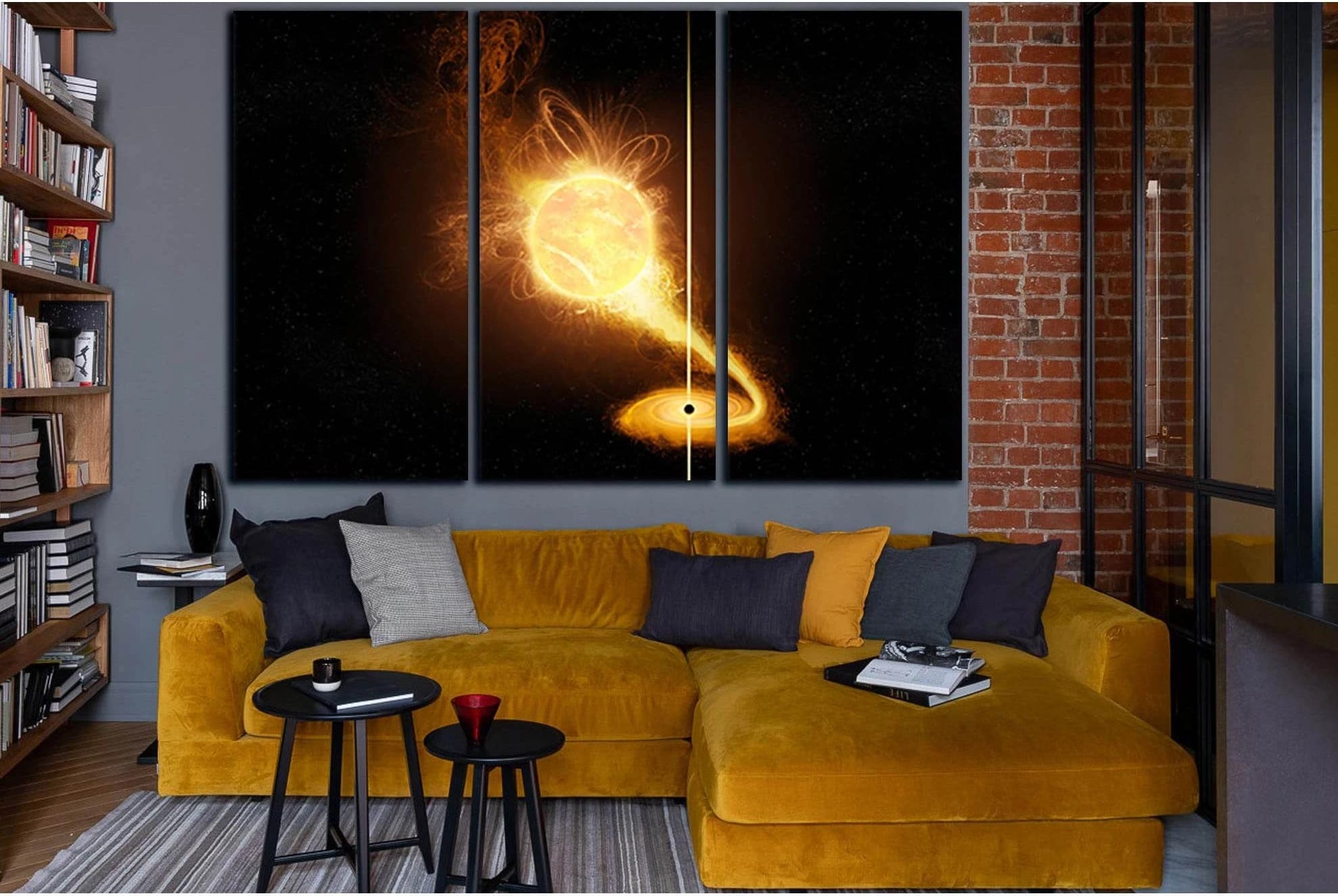 Star And Black Hole №SL976 Ready to Hang Canvas Print - Zellart Canvas Prints 0new, ALL_Products, Astronomy & Space Canvas Wall Art