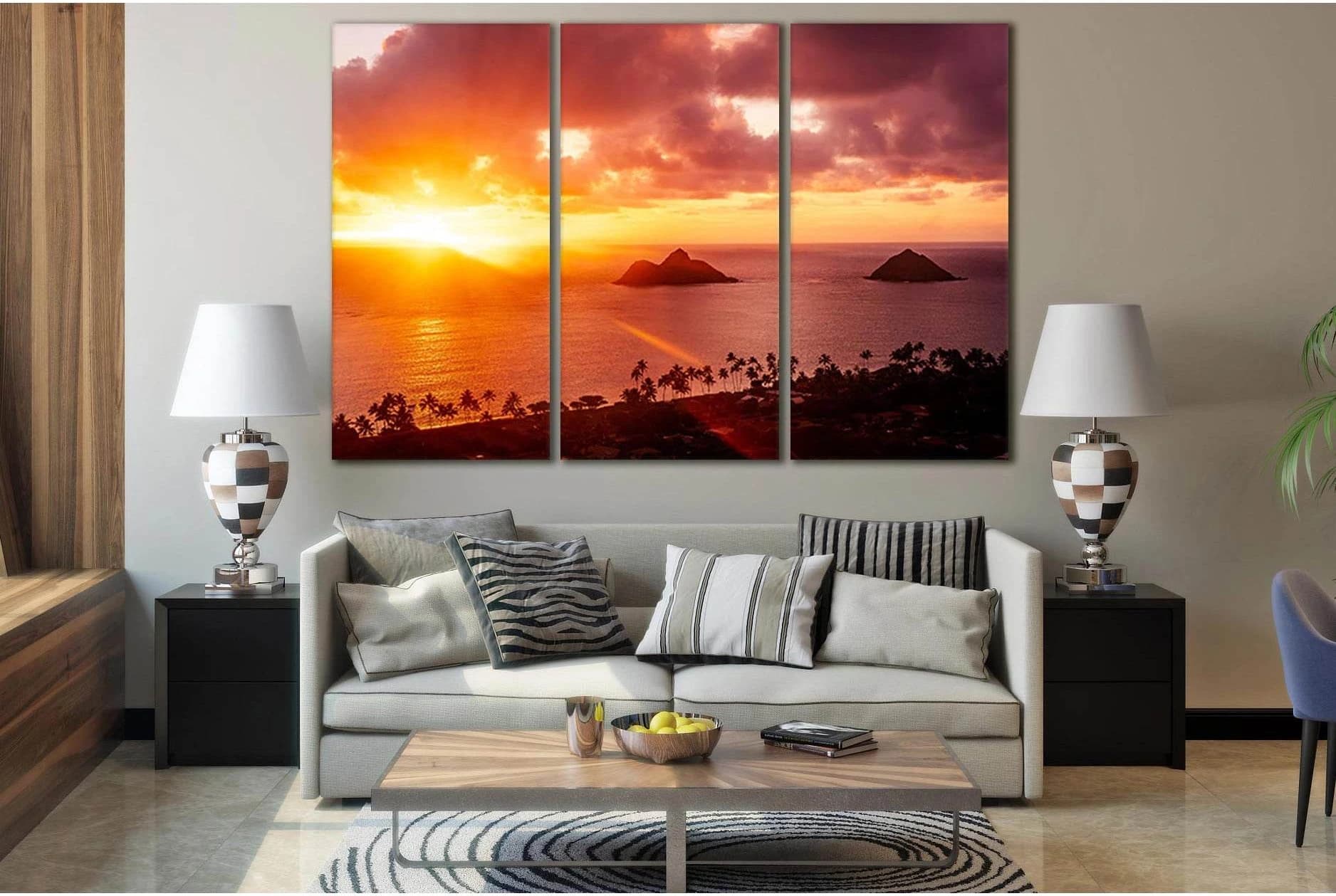 Sun Rays Beautiful Sunset №SL261 Ready to Hang Canvas Print - Zellart Canvas Prints 0new, ALL_Products, SUNRISE & SUNSET WALL ART