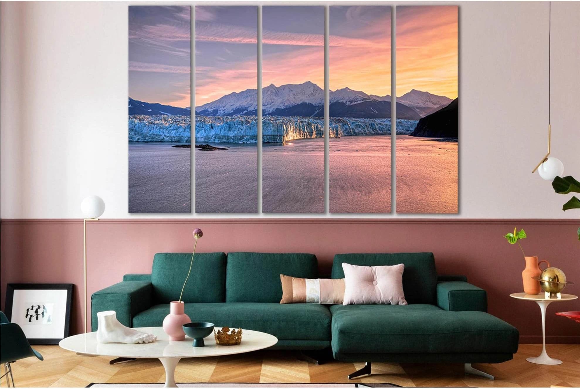 Sunrise At Hubbard Glacier Alaska №SL1317 Ready to Hang Canvas Print - Zellart Canvas Prints 0new, ALL_Products, Glacials