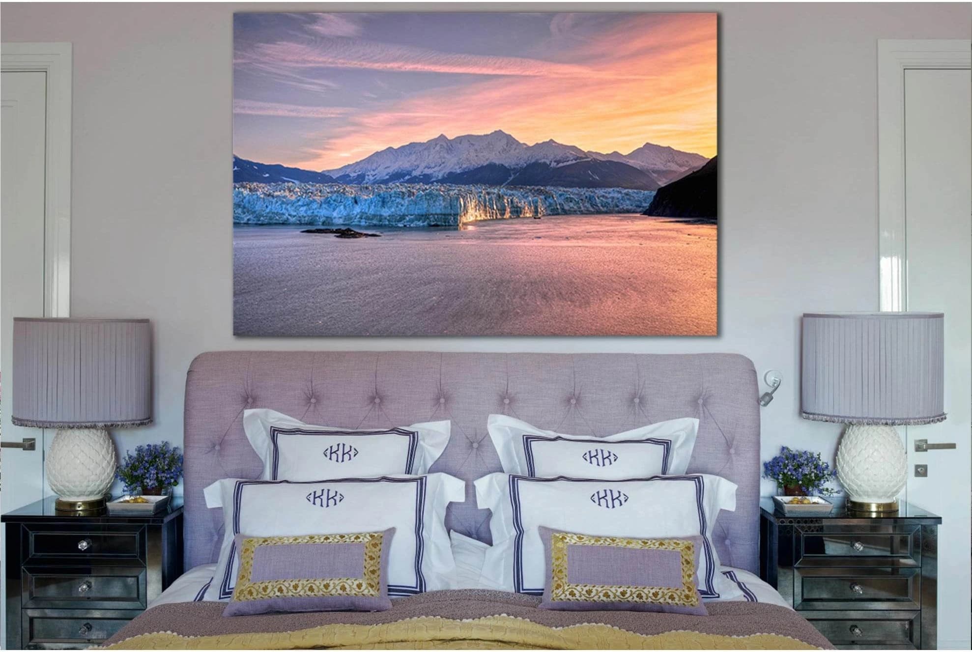 Sunrise At Hubbard Glacier Alaska №SL1317 Ready to Hang Canvas Print - Zellart Canvas Prints 0new, ALL_Products, Glacials