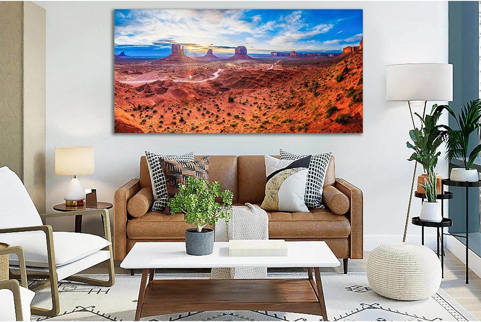 Sunrise In The Desert №SL267 Ready to Hang Canvas Print - Zellart Canvas Prints 0new, ALL_Products, SUNRISE & SUNSET WALL ART