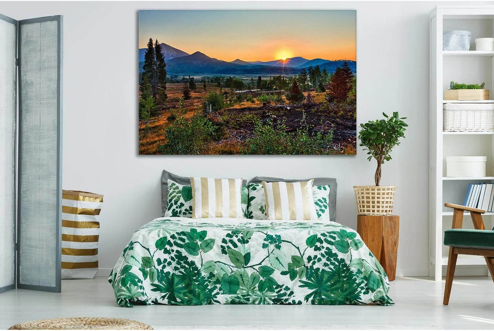 Sunrise Over Mountains №SL258 Ready to Hang Canvas Print - Zellart Canvas Prints 0new, ALL_Products, SUNRISE & SUNSET WALL ART