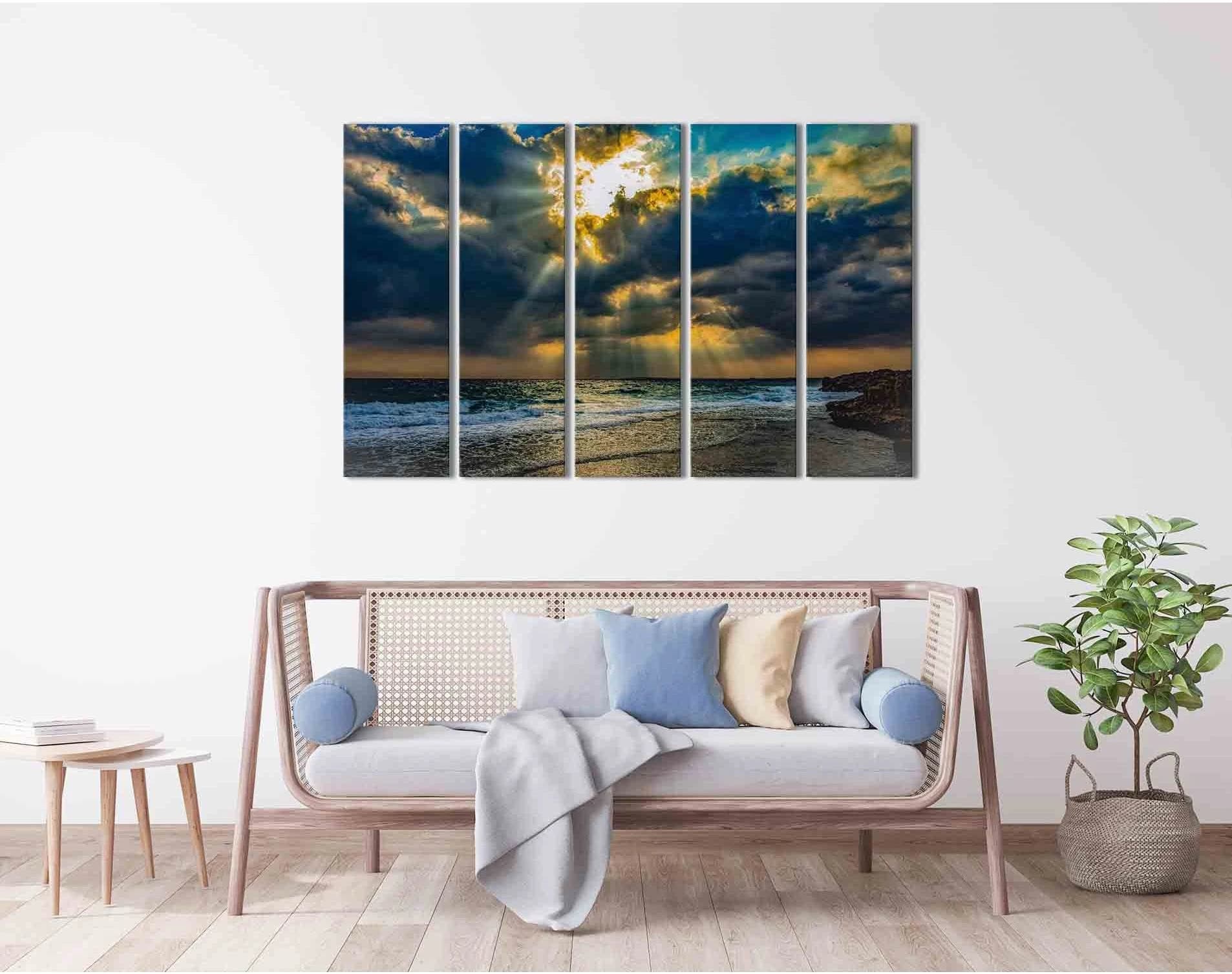 Sunrise over the sea №D1228 Ready to Hang Canvas Print - Zellart Canvas Prints 0new, ALL_Products, Sunrise & sunset wall art