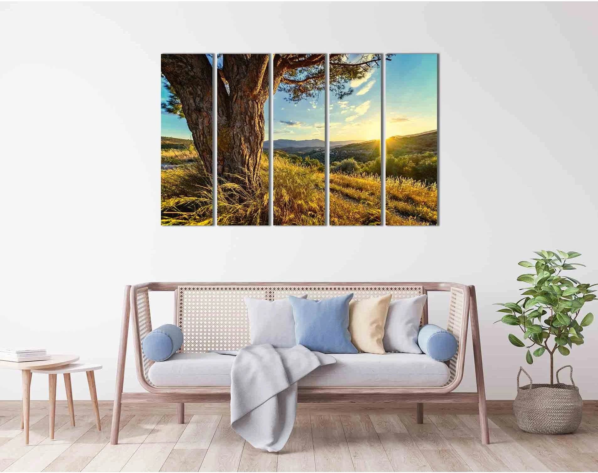 Sunrise view from the hill №D1812 Ready to Hang Canvas Print - Zellart Canvas Prints 0new, ALL_Products, Sunrise & sunset wall art