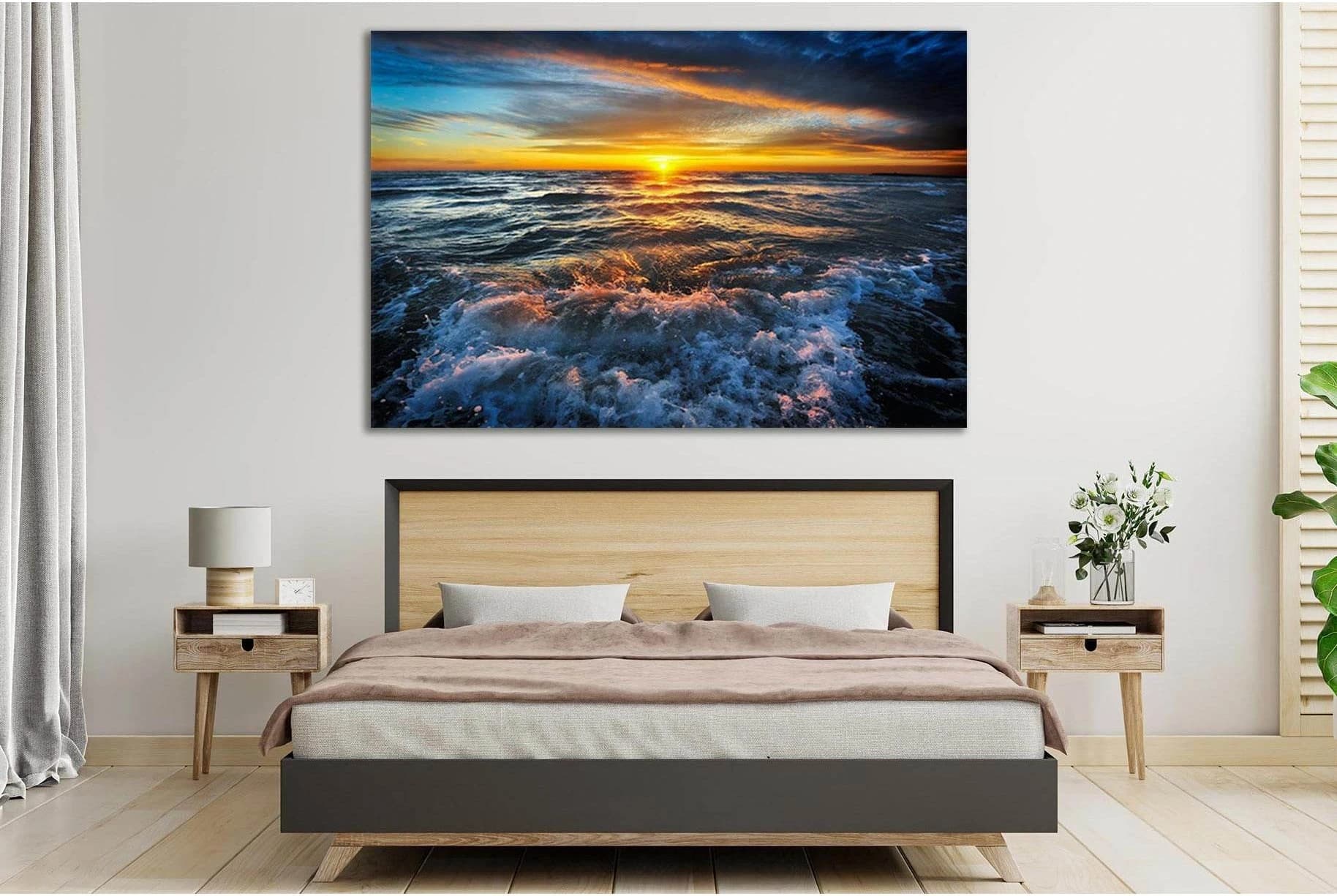 Sunset In The Ocean №SL191 Ready to Hang Canvas Print - Zellart Canvas Prints 0new, ALL_Products, Beach Ocean & Waves