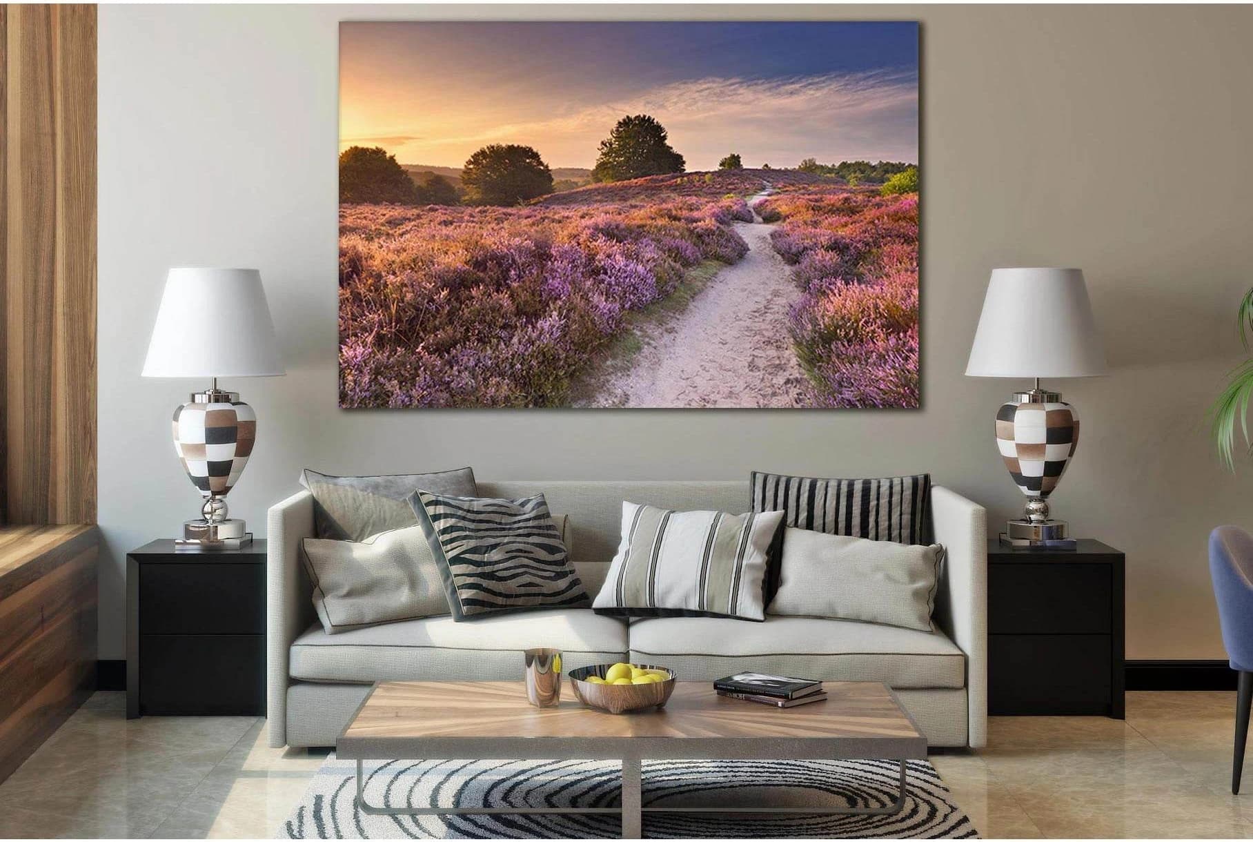 Sunset Lavender Path №SL228 Ready to Hang Canvas Print - Zellart Canvas Prints 0new, ALL_Products, SUNRISE & SUNSET WALL ART