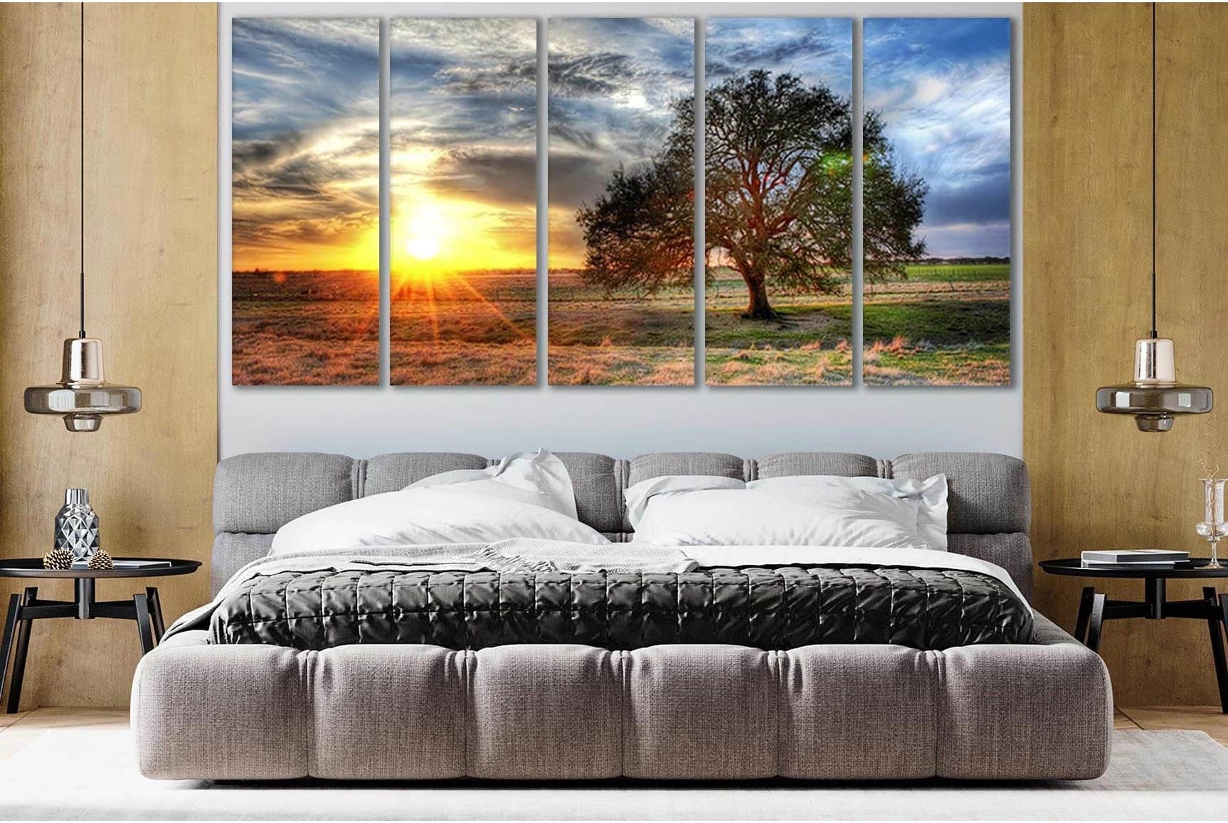 Sunset On A Texas Farm №SL240 Ready to Hang Canvas Print - Zellart Canvas Prints 0new, ALL_Products, SUNRISE & SUNSET WALL ART