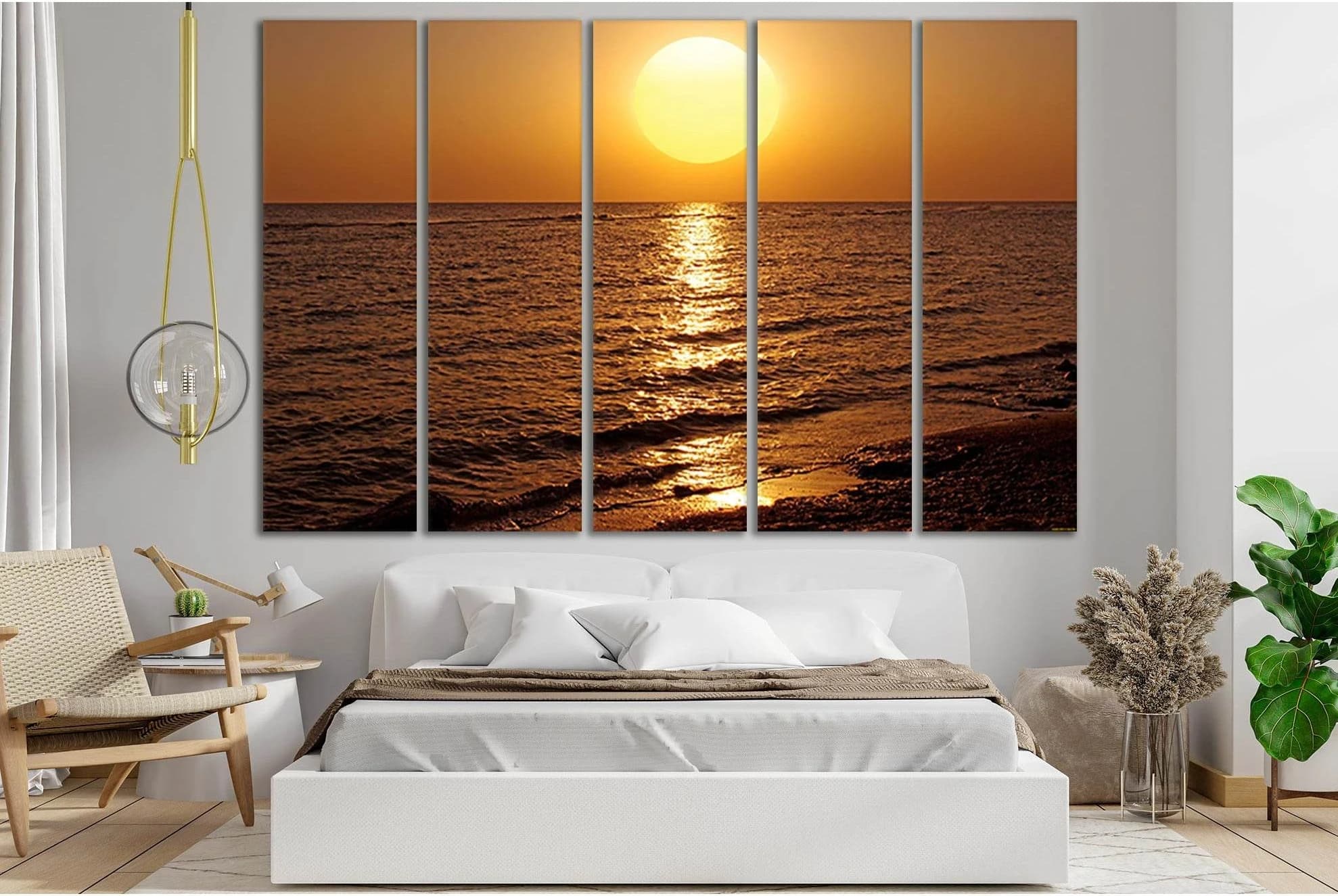 Sunset Over Sea №SL253 Ready to Hang Canvas Print - Zellart Canvas Prints 0new, ALL_Products, SUNRISE & SUNSET WALL ART