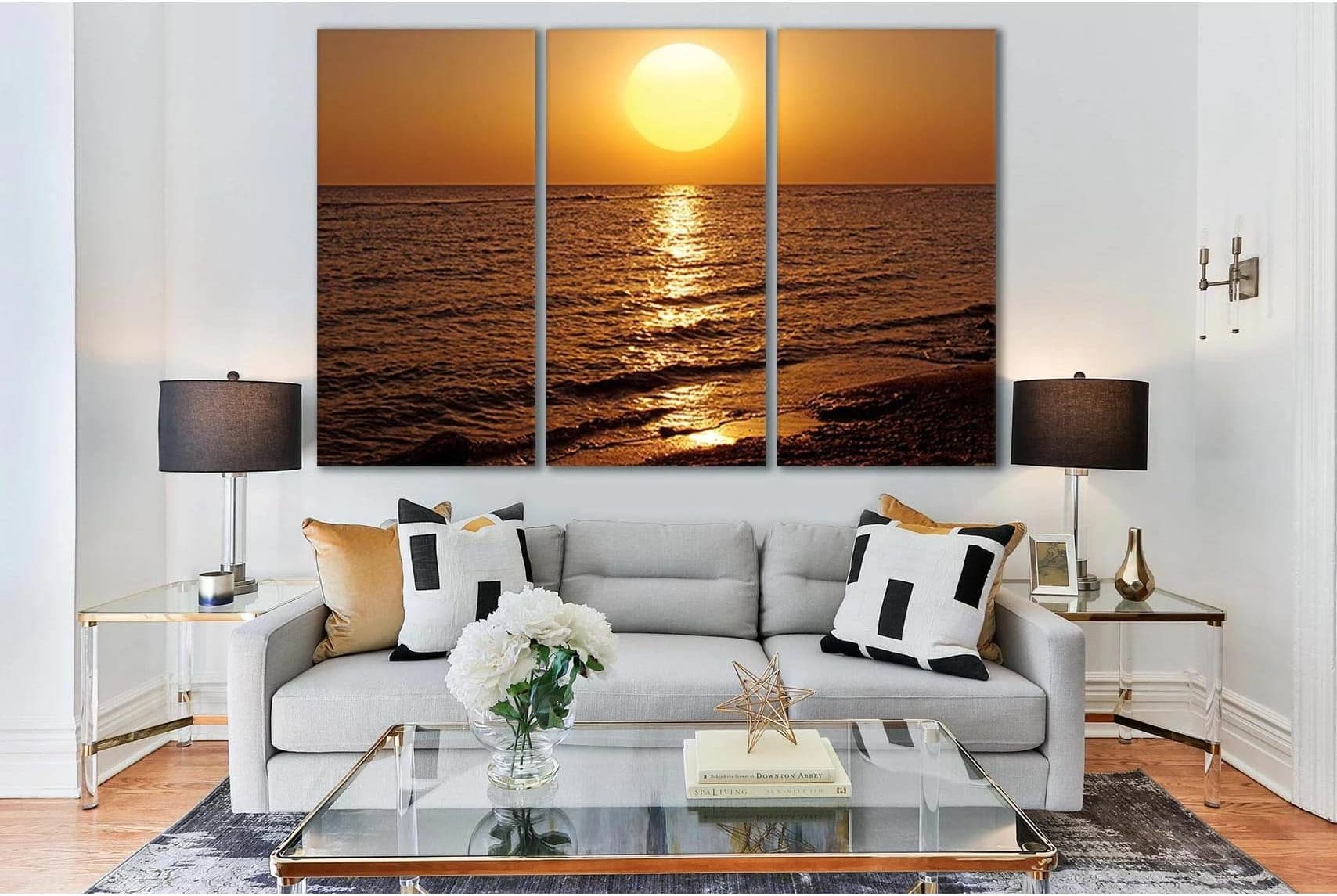 Sunset Over Sea №SL253 Ready to Hang Canvas Print - Zellart Canvas Prints 0new, ALL_Products, SUNRISE & SUNSET WALL ART