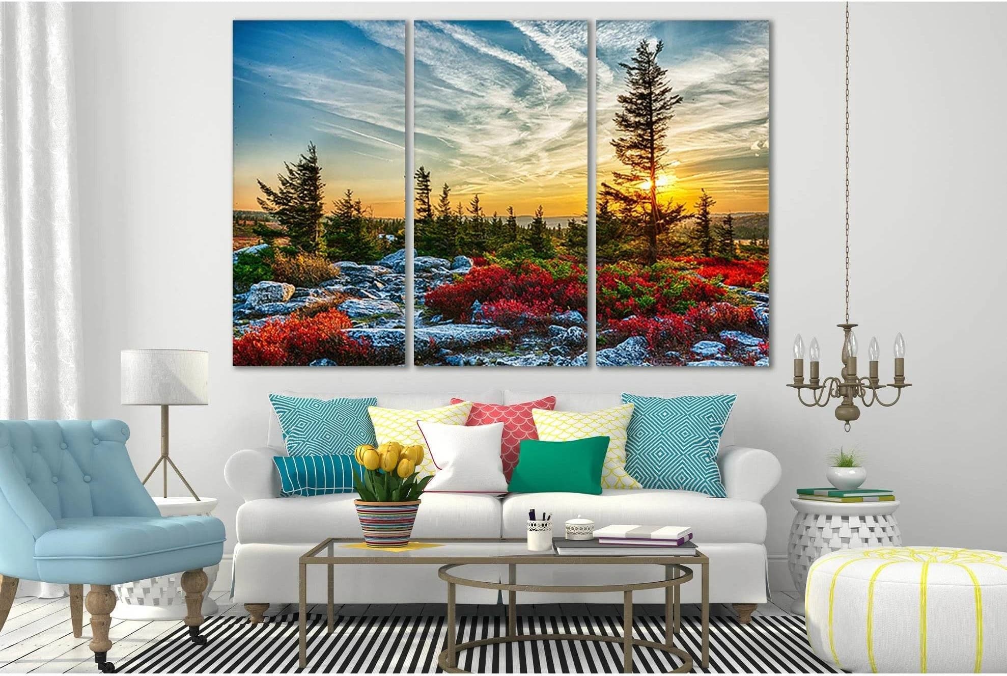 Sunset Sky Forest West Virginia №SL299 Ready to Hang Canvas Print - Zellart Canvas Prints 0new, ALL_Products, SUNRISE & SUNSET WALL ART