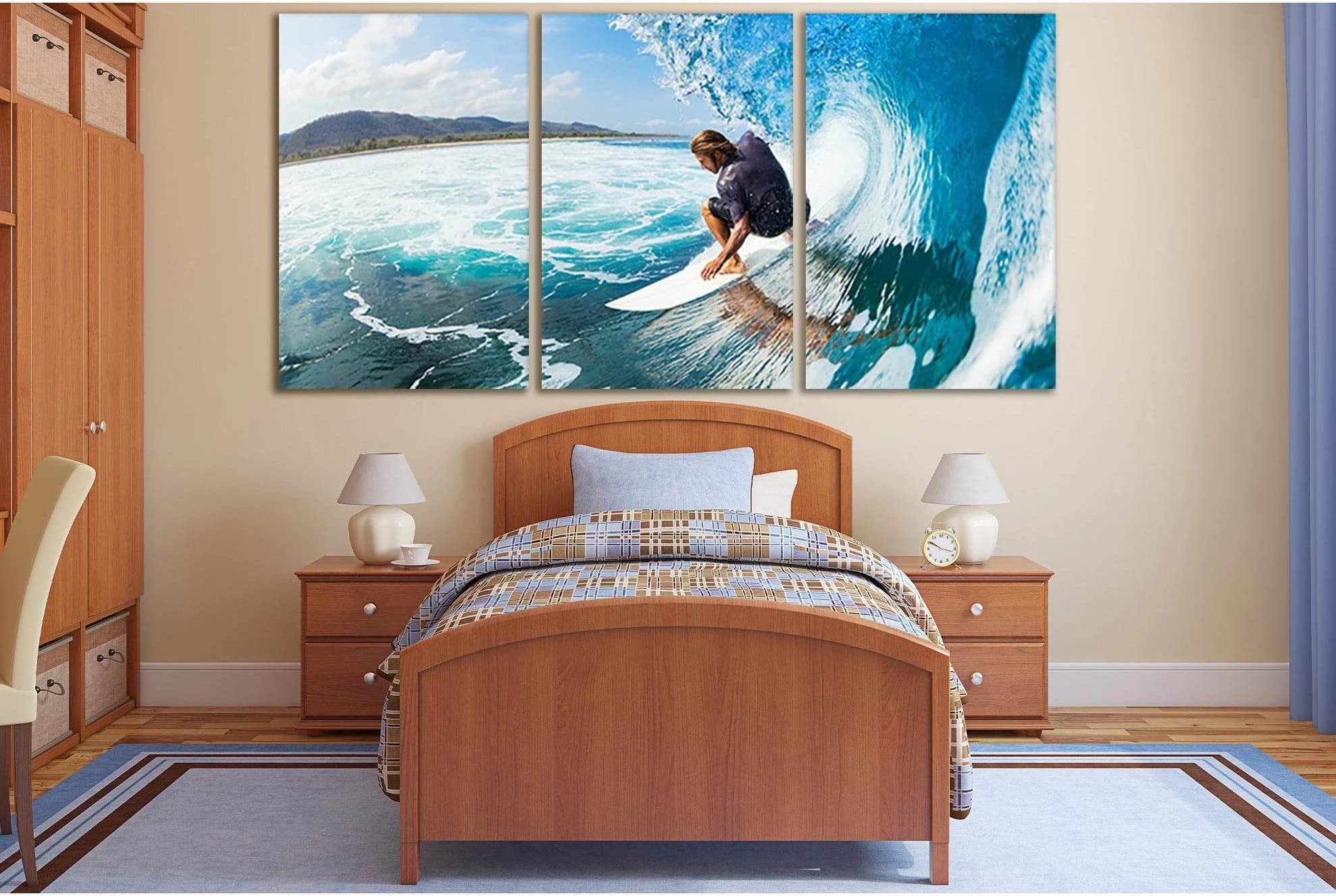 Surfer On The Waves №SL948 Ready to Hang Canvas Print - Zellart Canvas Prints 0new, ALL_Products, Sports & Motivation