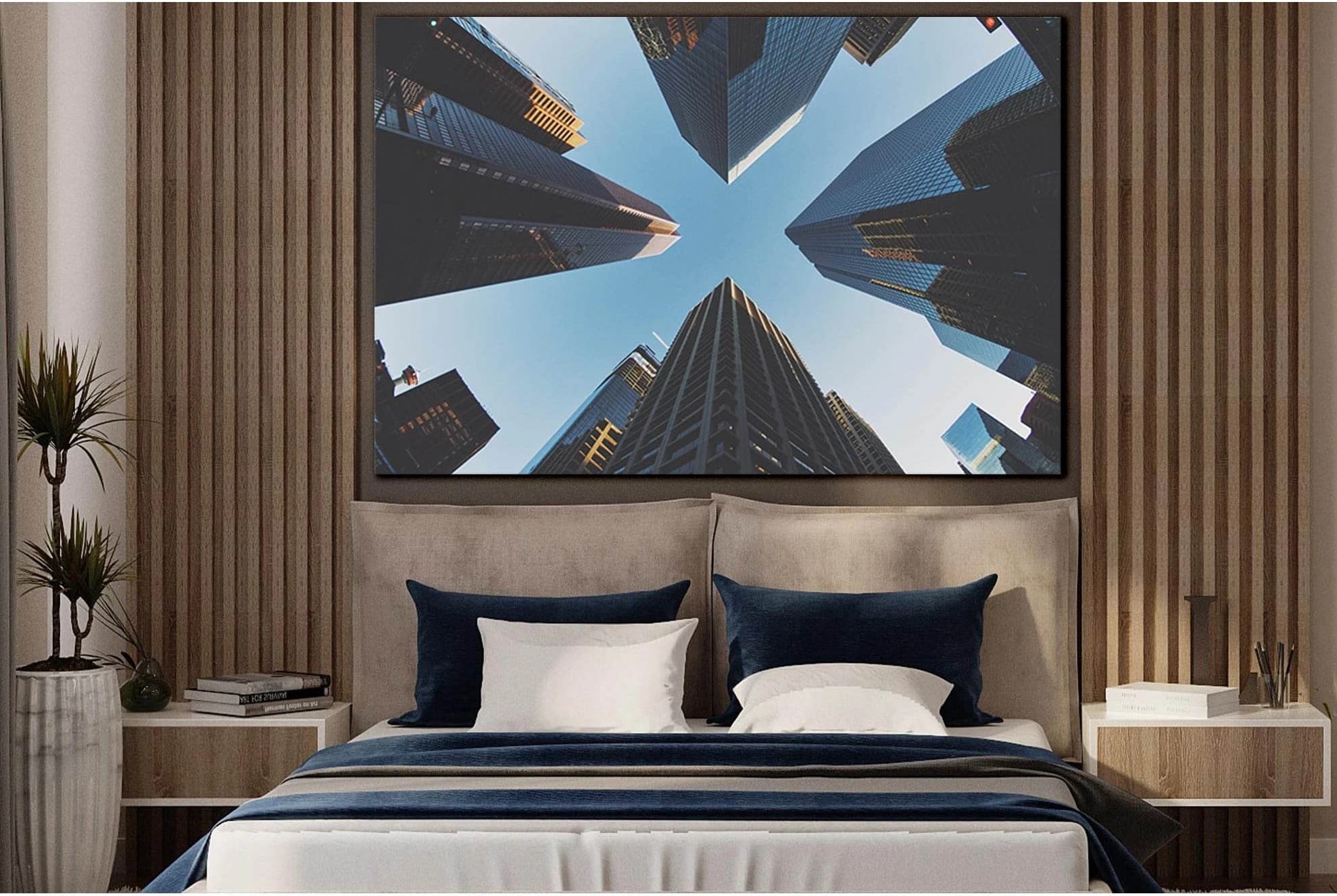Tall Skyscrapers In Calgary №SL1391 Ready to Hang Canvas Print - Zellart Canvas Prints 0new, ALL_Products, Architecture