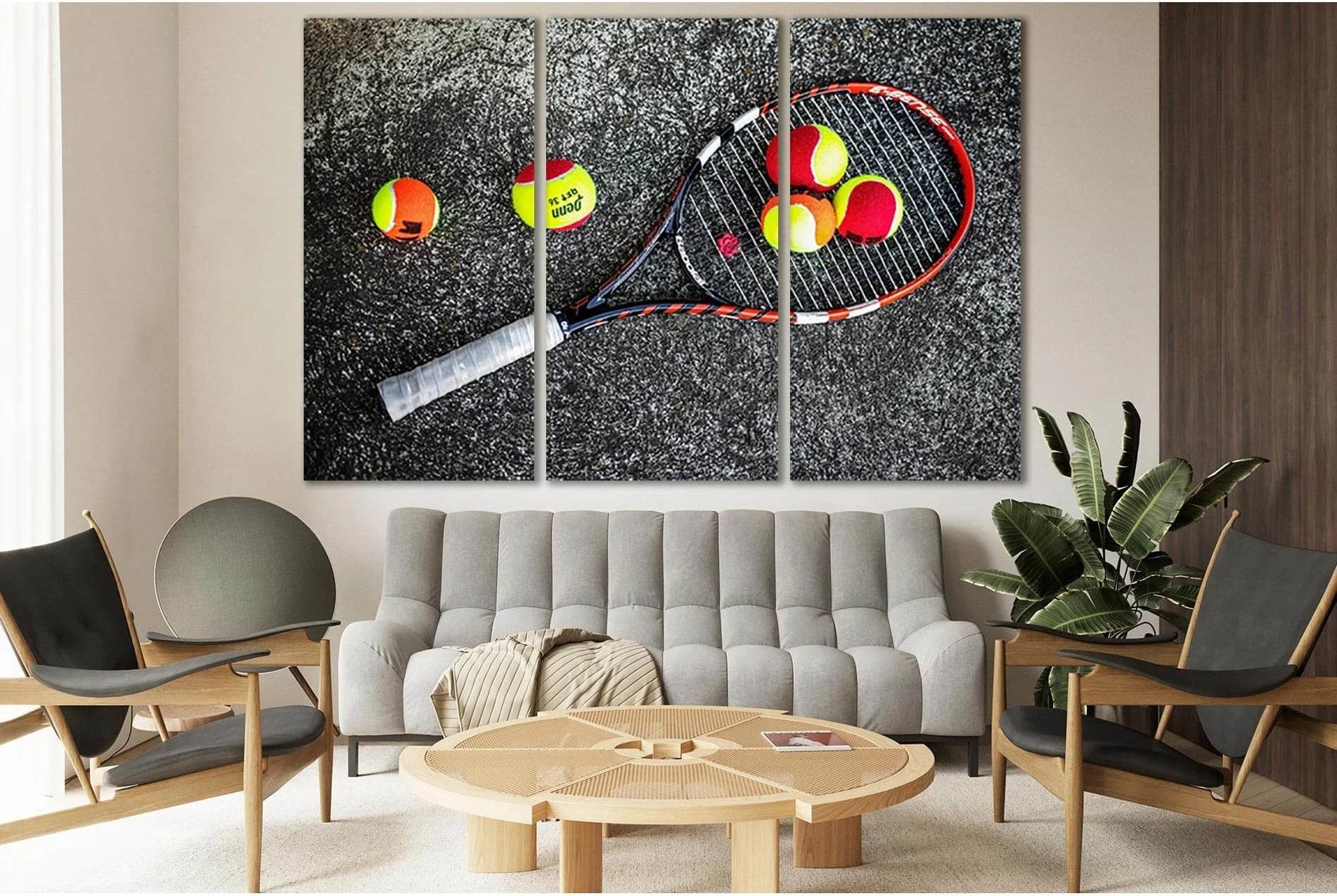 Tennis Racket With Balls №SL908 Ready to Hang Canvas Print - Zellart Canvas Prints 0new, ALL_Products, Sports & Motivation