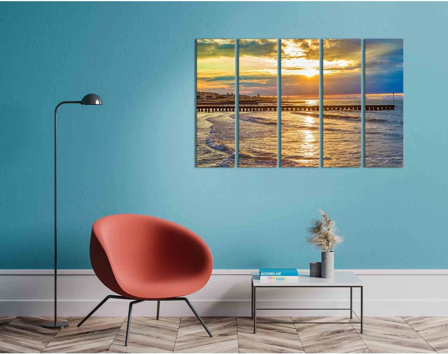 The coast in the sun №D1238 Ready to Hang Canvas Print - Zellart Canvas Prints 0new, ALL_Products, Sunrise & sunset wall art