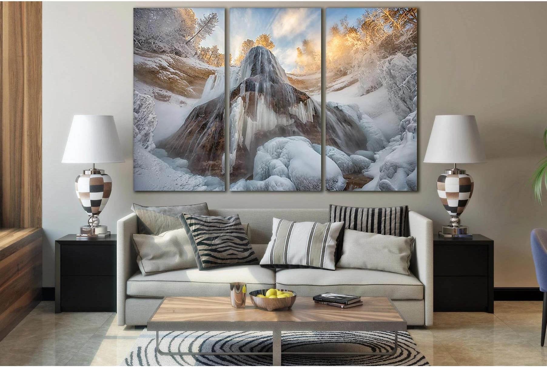 The Largest Waterfall In Nebraska №SL484 Ready to Hang Canvas Print - Zellart Canvas Prints 0new, ALL_Products, Waterfall, Waterfall Wall Art