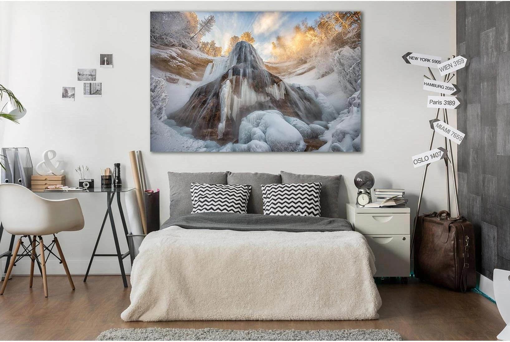 The Largest Waterfall In Nebraska №SL484 Ready to Hang Canvas Print - Zellart Canvas Prints 0new, ALL_Products, Waterfall, Waterfall Wall Art
