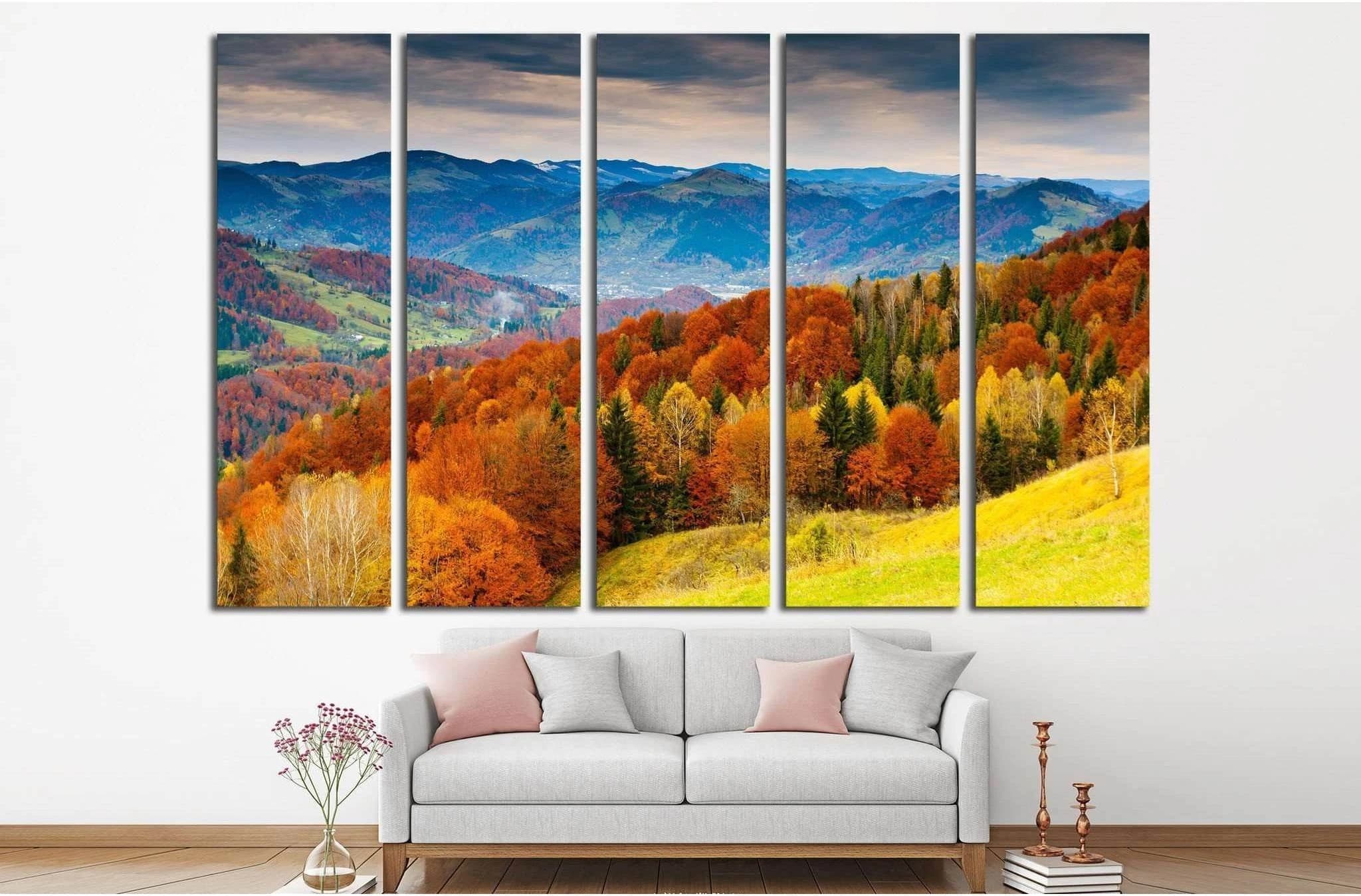 the mountain autumn landscape №750 Ready to Hang Canvas Print - Zellart Canvas Prints ALL_Products, s-750