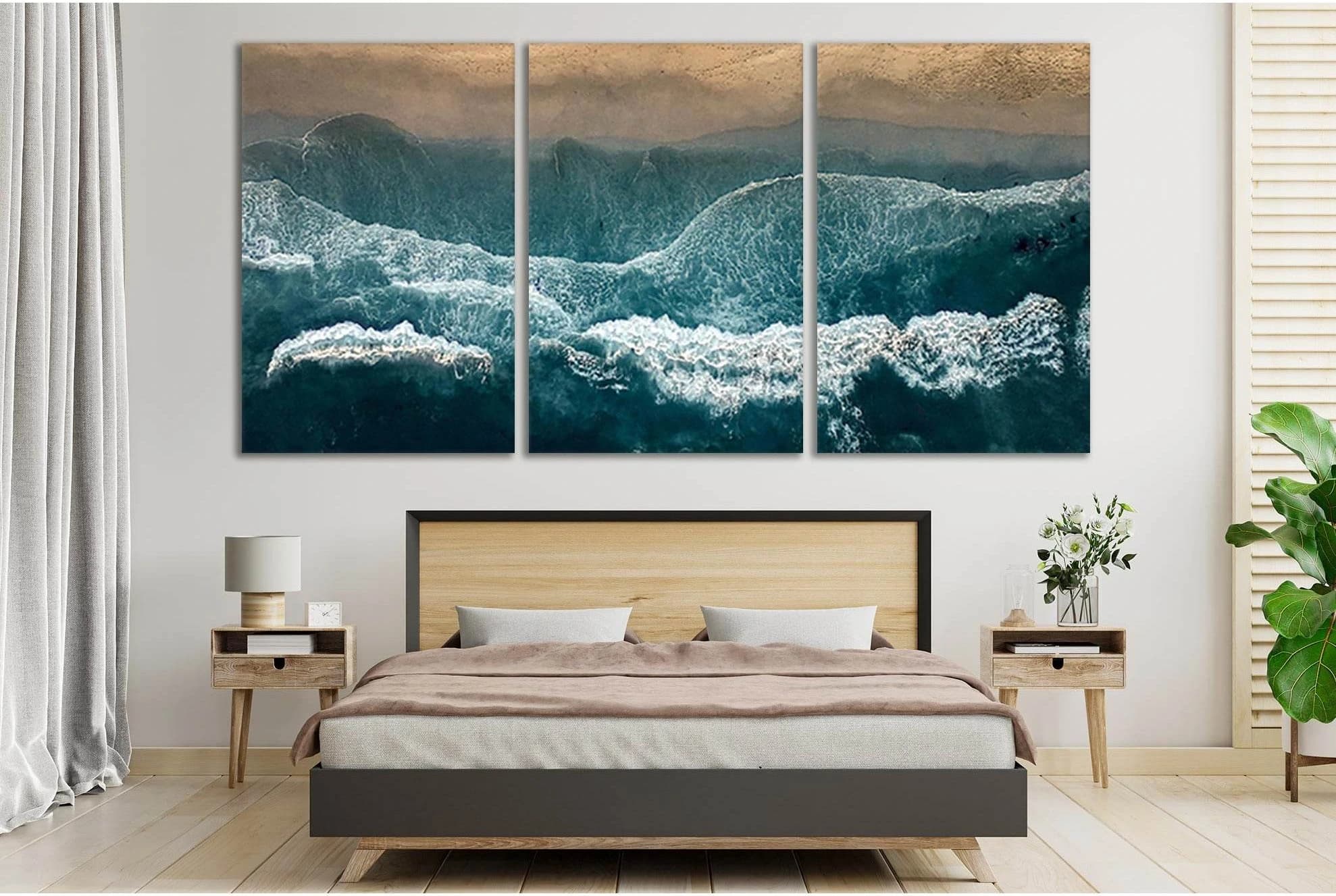 Top View Of The Surf №SL96 Ready to Hang Canvas Print - Zellart Canvas Prints 0new, ALL_Products, Beach Ocean & Waves