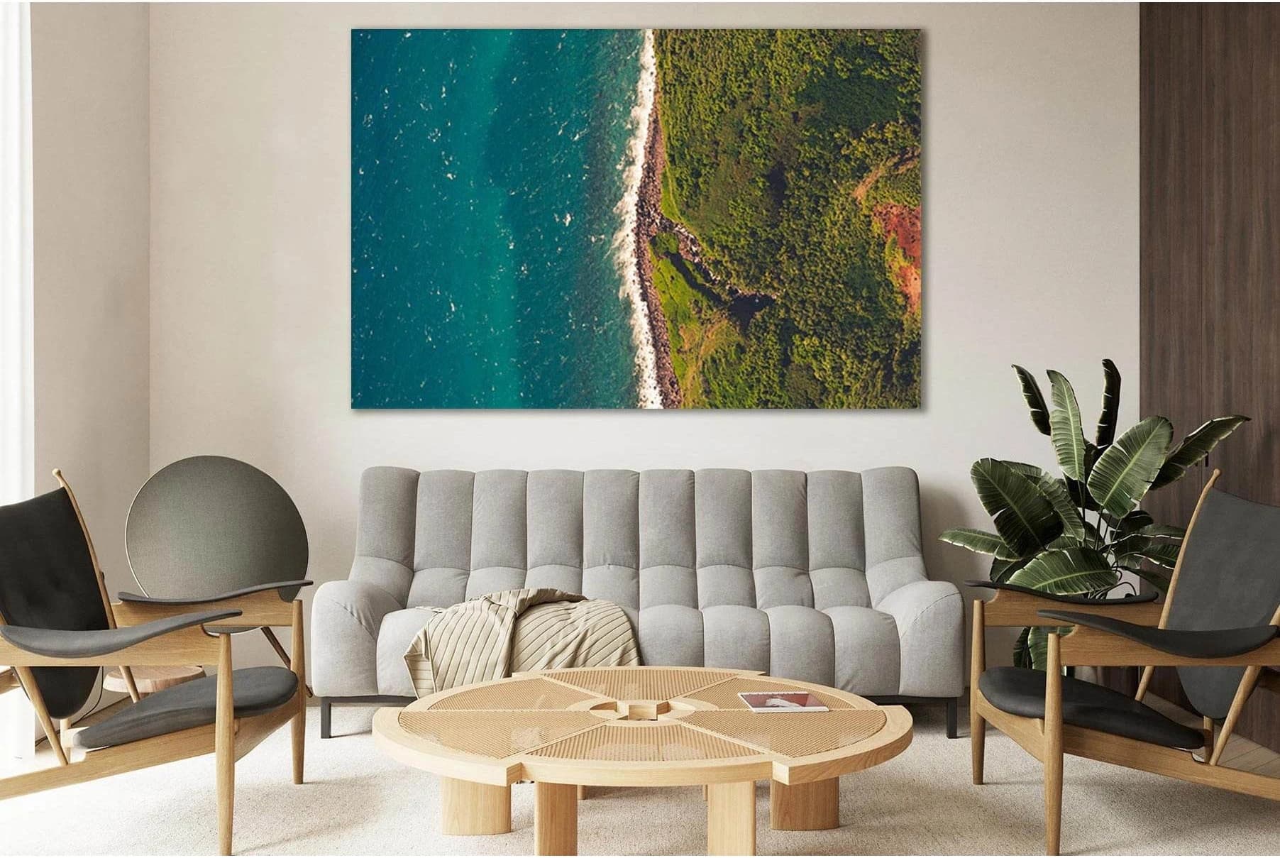 Top View Sea Shore №SL114 Ready to Hang Canvas Print - Zellart Canvas Prints 0new, ALL_Products, Beach Ocean & Waves