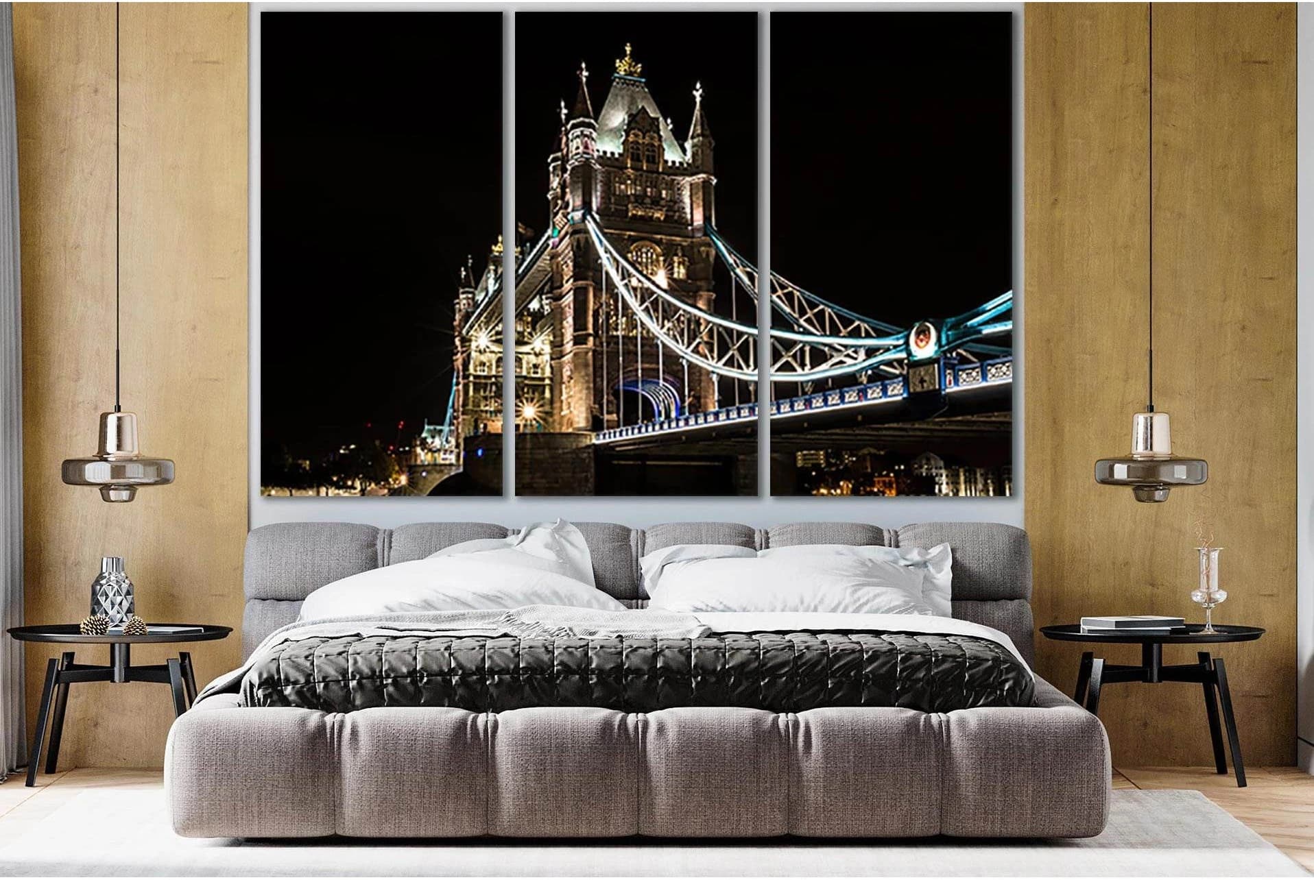 Tower Bridge At Night №SL1092 Ready to Hang Canvas Print - Zellart Canvas Prints 0new, ALL_Products, Bridges Wall Art