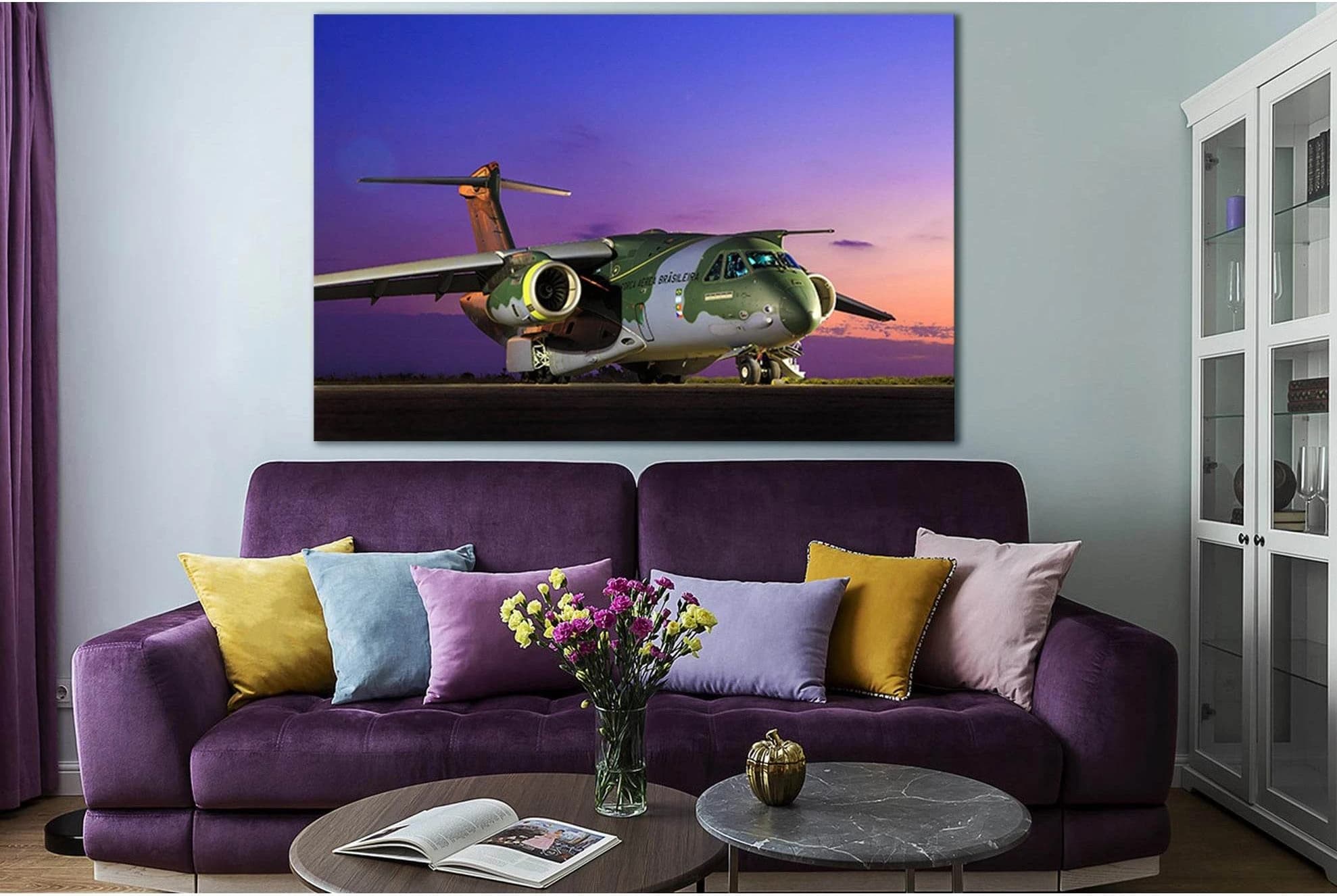 Transport Aircraft Embraer Kc 390 №SL1441 Ready to Hang Canvas Print - Zellart Canvas Prints 0new, ALL_Products, Engine