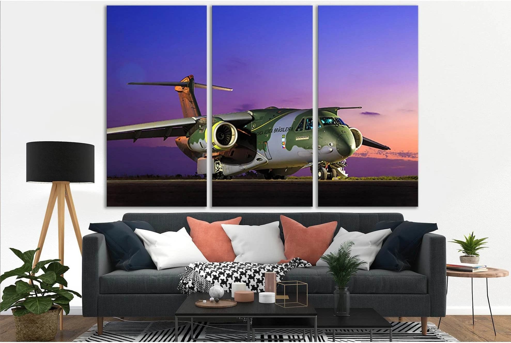 Transport Aircraft Embraer Kc 390 №SL1441 Ready to Hang Canvas Print - Zellart Canvas Prints 0new, ALL_Products, Engine