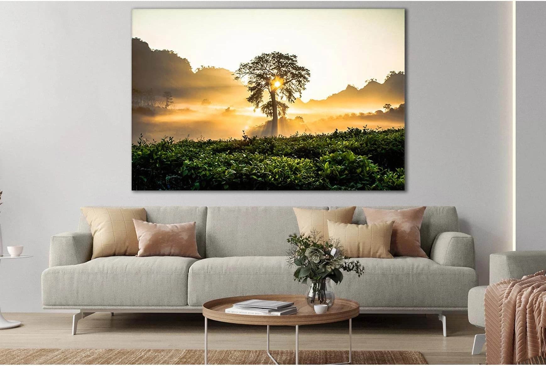 Tree In The Rays Of Sunset №SL502 Ready to Hang Canvas Print - Zellart Canvas Prints 0new, ALL_Products, Trees Wall Art