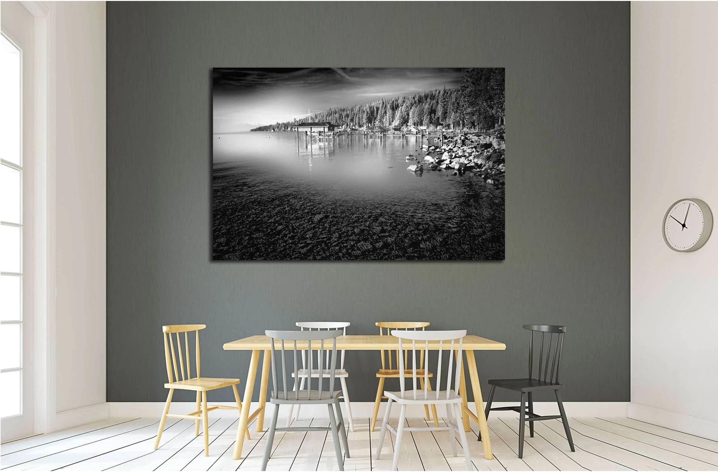 Trees in a forest at the lakeside, Carnelian Bay, Lake Tahoe, California, USA №2860 Ready to Hang Canvas Print - Zellart Canvas Prints ALL_Products, s-2860