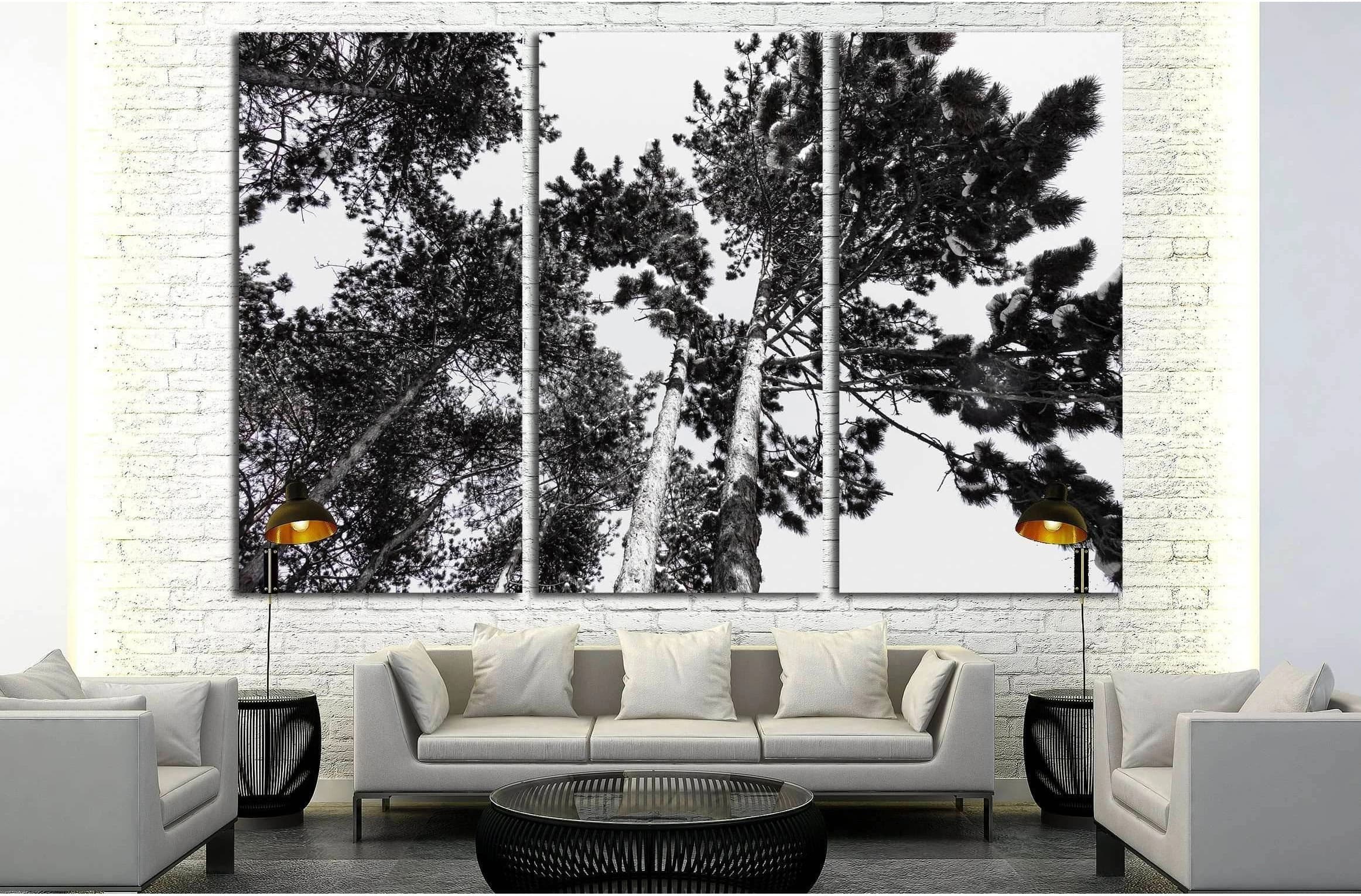 Treetop covered with snow №2837 Ready to Hang Canvas Print - Zellart Canvas Prints ALL_Products, s-2837