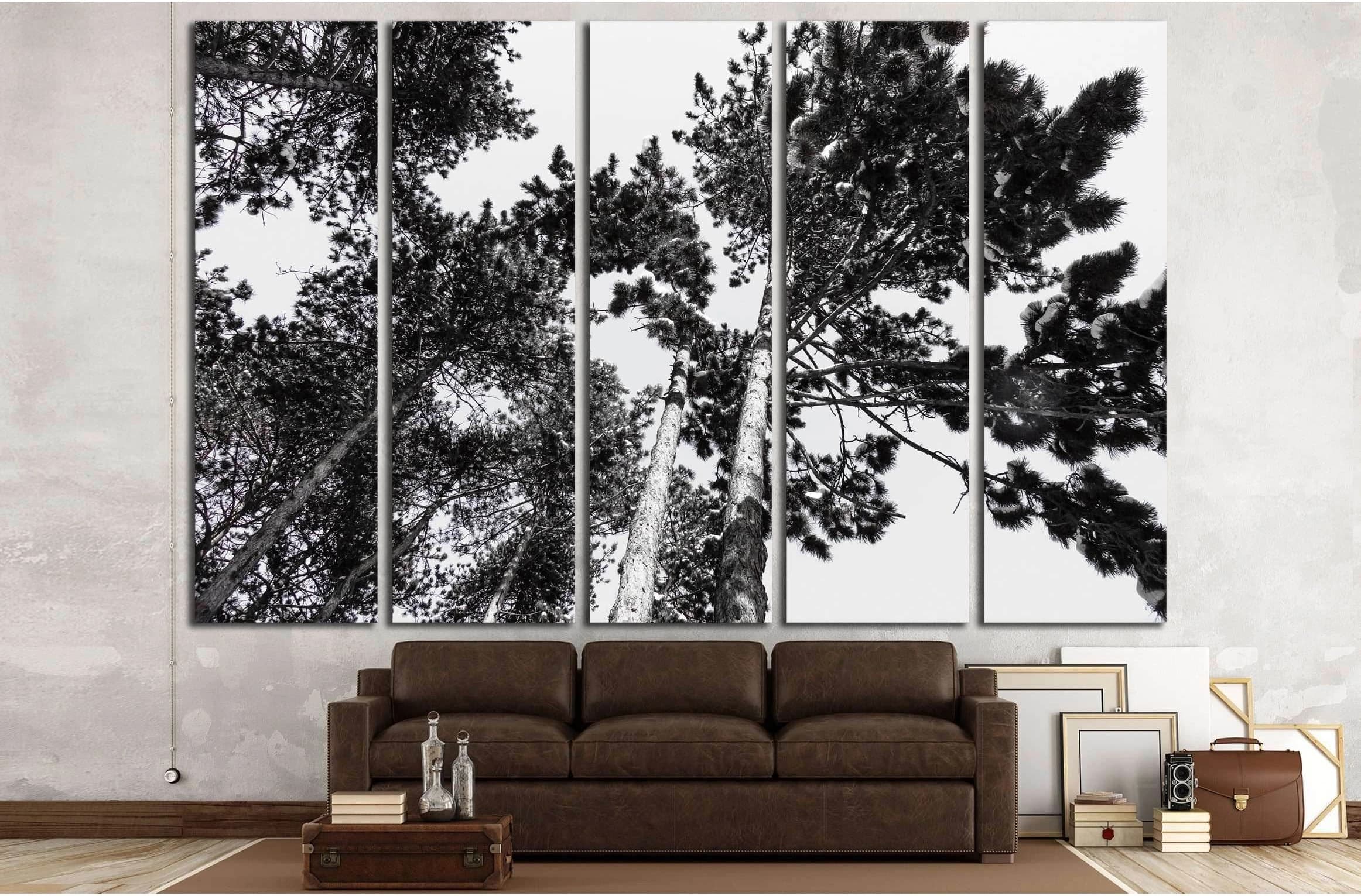 Treetop covered with snow №2837 Ready to Hang Canvas Print - Zellart Canvas Prints ALL_Products, s-2837