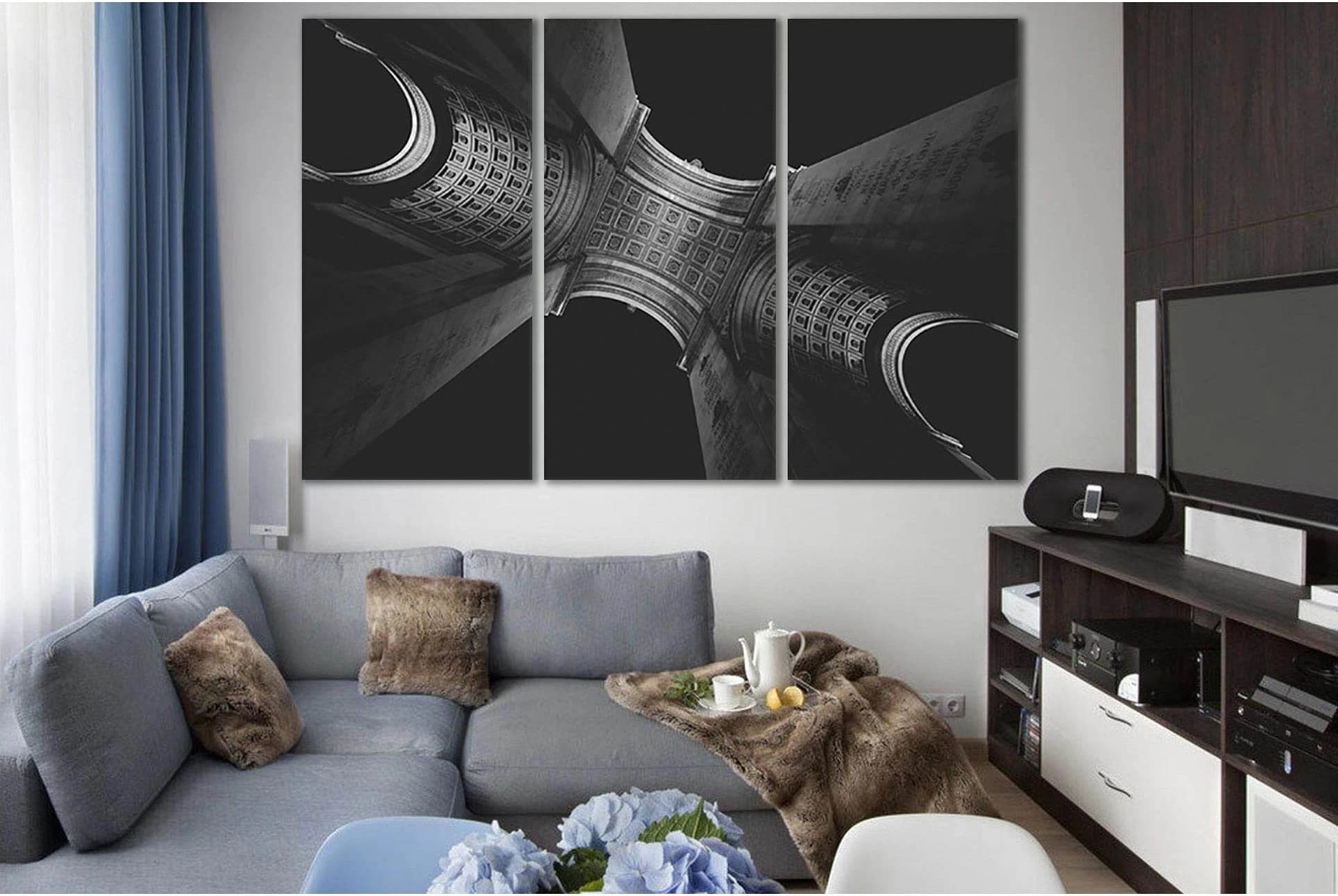 Triumphal Arch Black And White №SL847 Ready to Hang Canvas Print - Zellart Canvas Prints 0new, ALL_Products, Black & White Wall Art