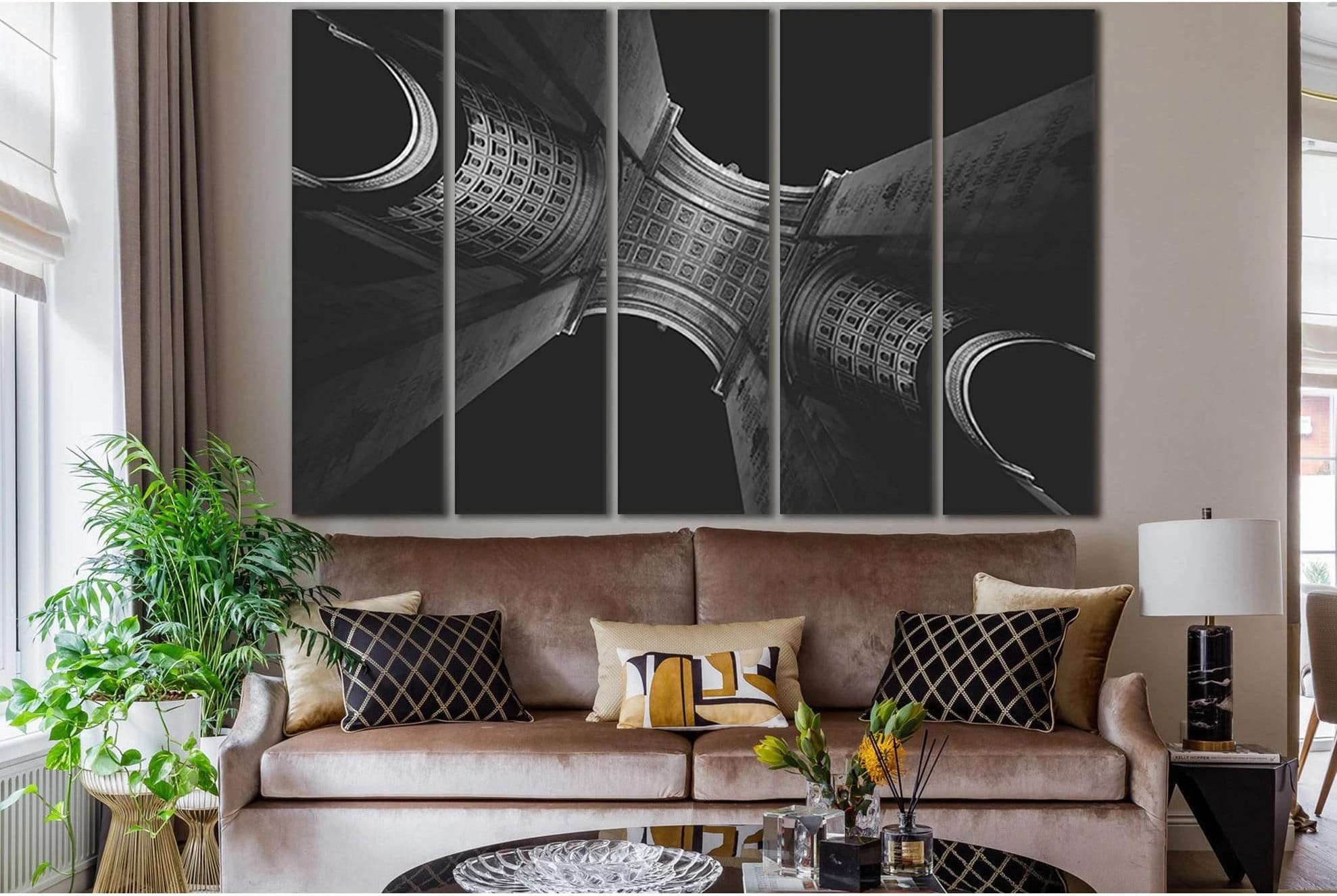 Triumphal Arch Black And White №SL847 Ready to Hang Canvas Print - Zellart Canvas Prints 0new, ALL_Products, Black & White Wall Art