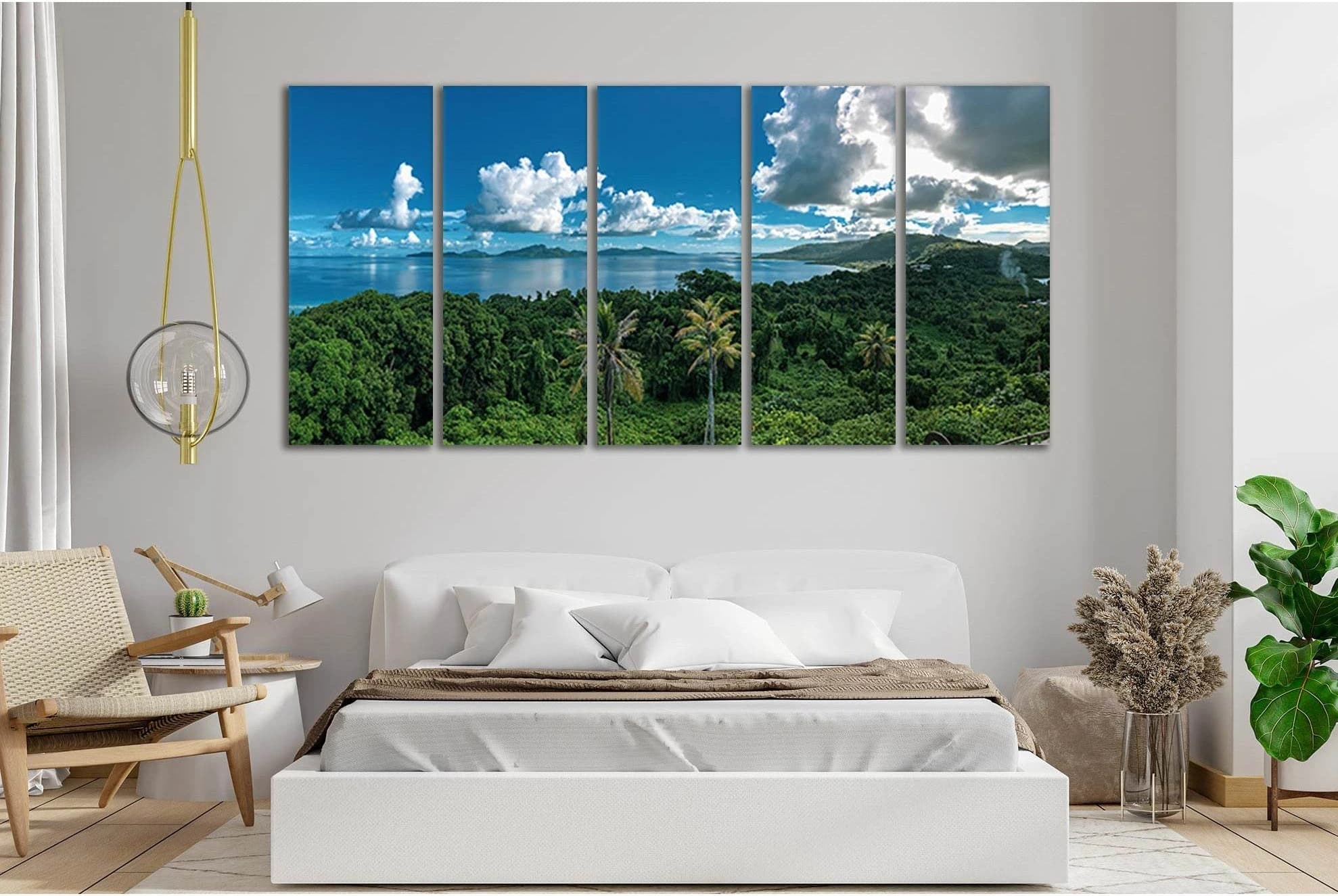 Tropical Island And Clouds №SL77 Ready to Hang Canvas Print - Zellart Canvas Prints 0new, ALL_Products, Beach Ocean & Waves