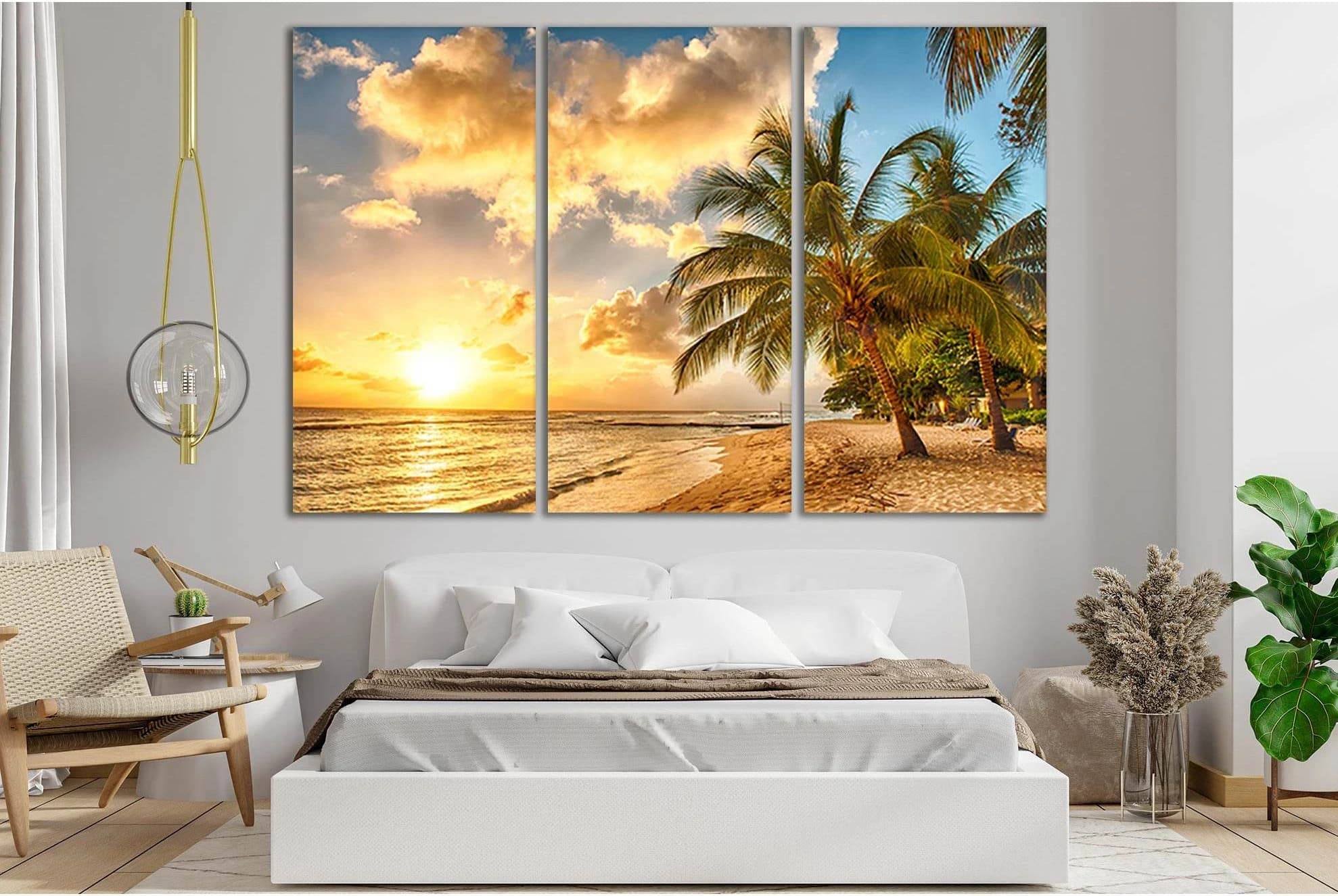 Tropics Coast Sunset №SL231 Ready to Hang Canvas Print - Zellart Canvas Prints 0new, ALL_Products, SUNRISE & SUNSET WALL ART