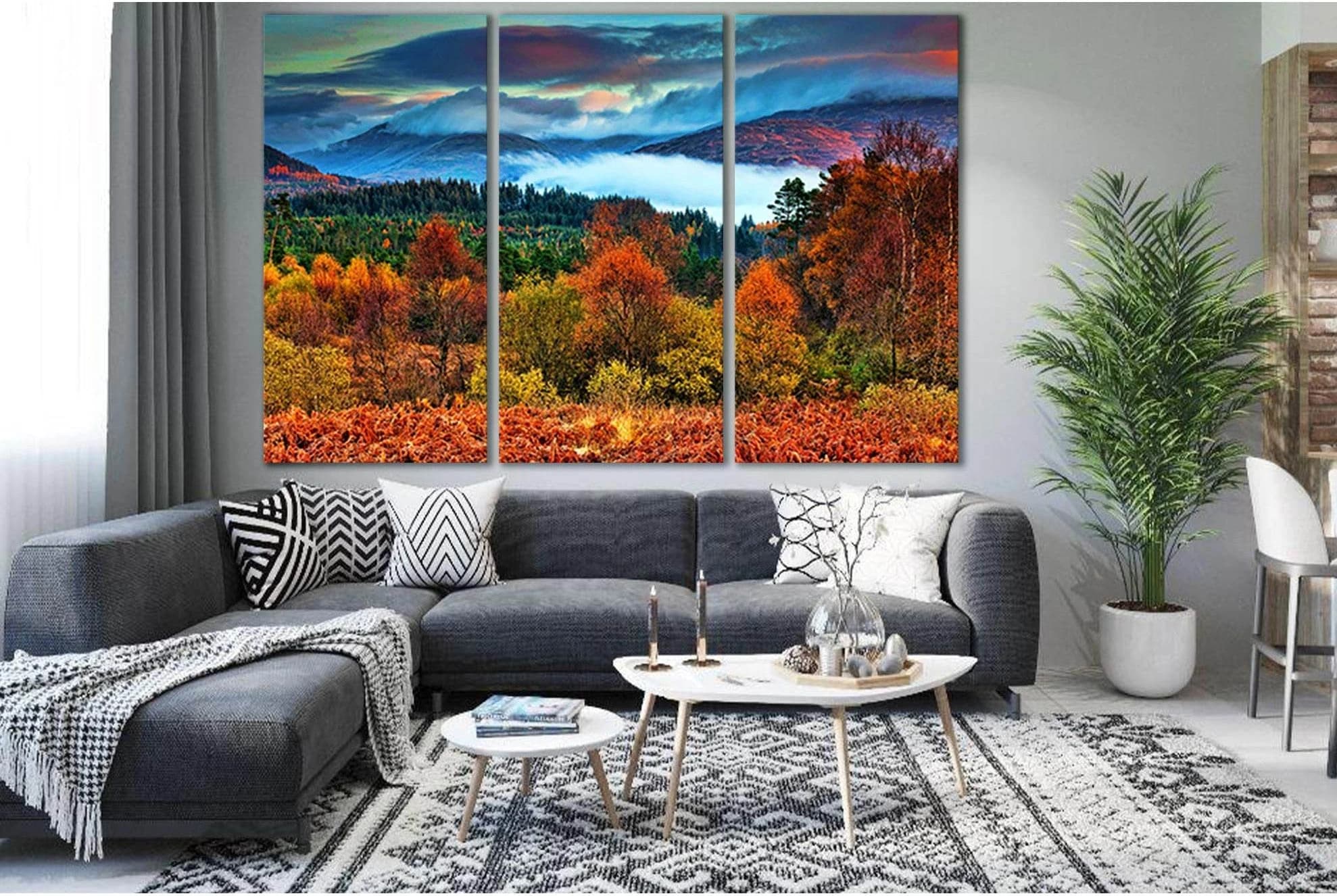 Trossachs National Park Autumn №SL1482 Ready to Hang Canvas Print - Zellart Canvas Prints 0new, ALL_Products, AUTUMN WALL ART
