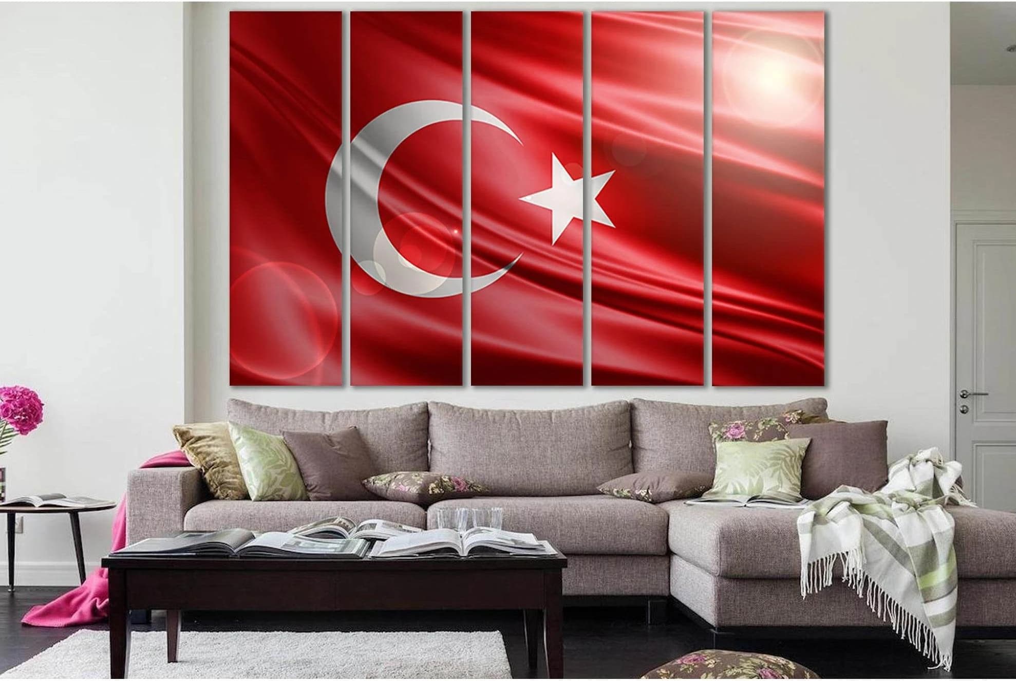 Turkey Flag Of Silk №SL1207 Ready to Hang Canvas Print - Zellart Canvas Prints 0new, ALL_Products, Flags