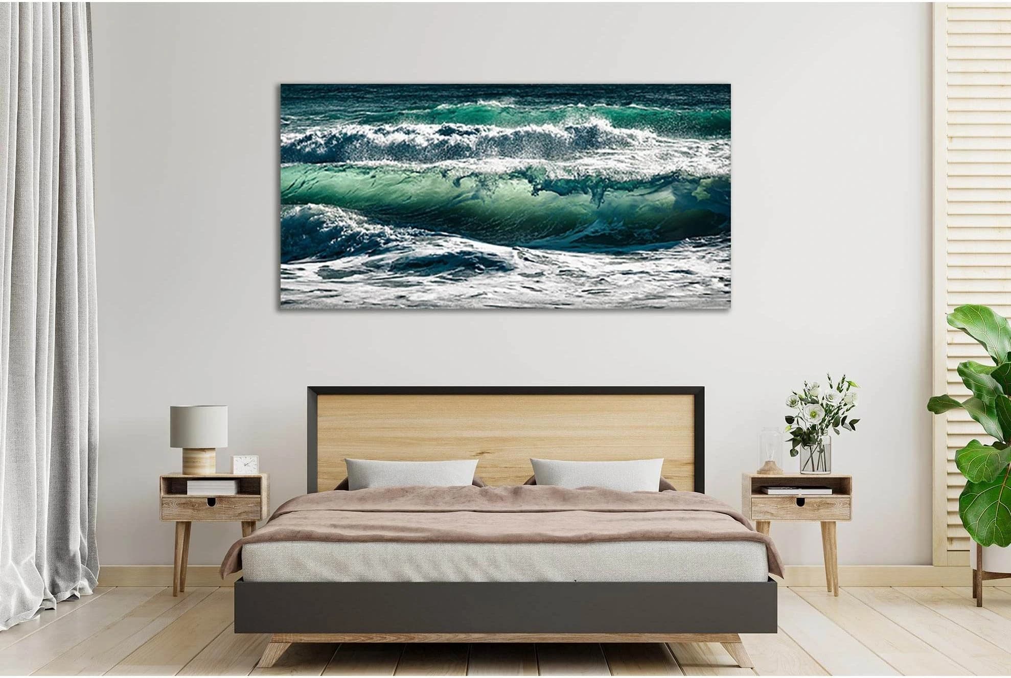 Turquoise Sea Waves №SL85 Ready to Hang Canvas Print - Zellart Canvas Prints 0new, ALL_Products, Beach Ocean & Waves