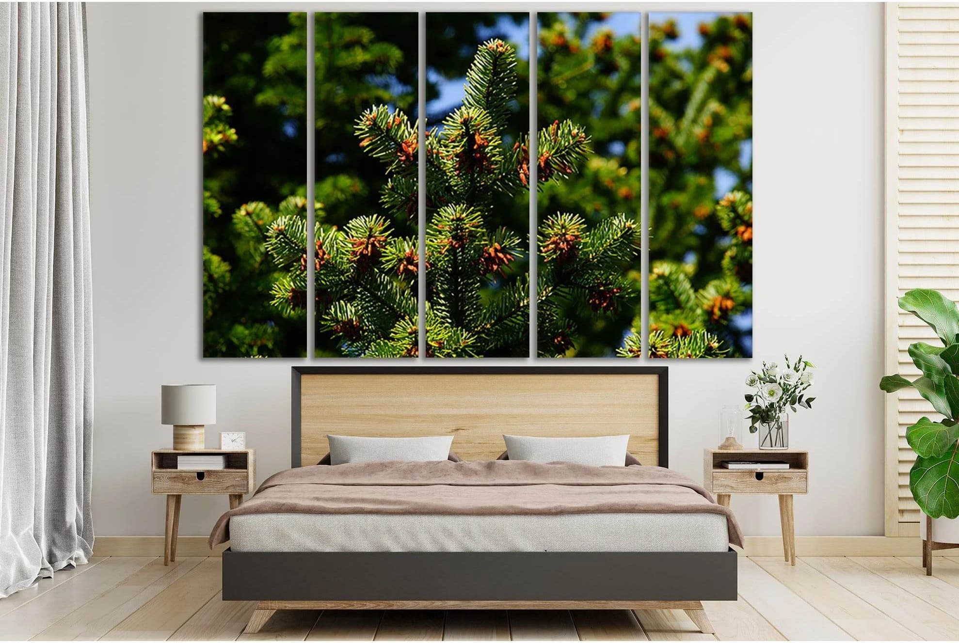 Twigs Of Pine Nearby №SL822 Ready to Hang Canvas Print - Zellart Canvas Prints 0new, ALL_Products, Trees Wall Art