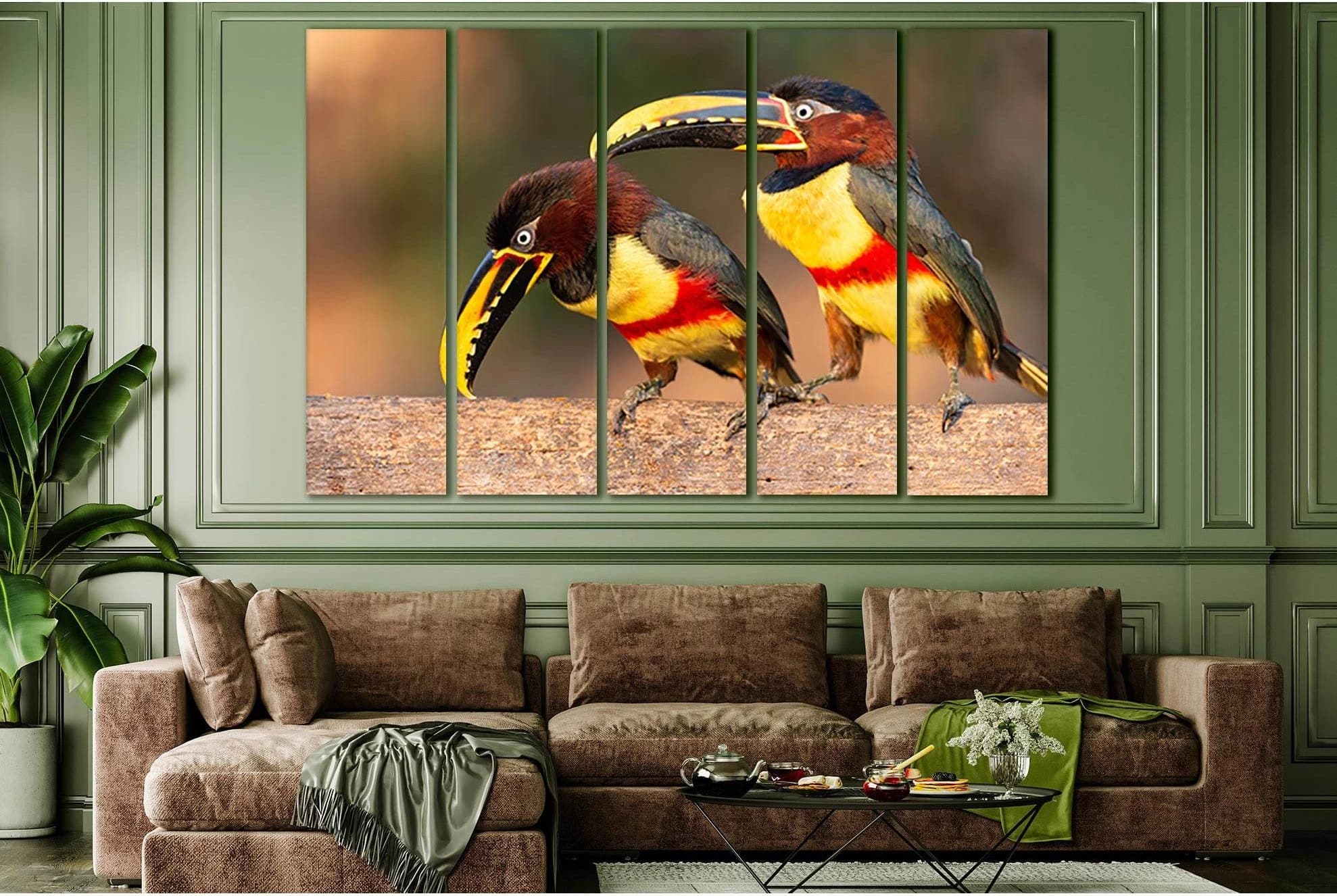 Two Pretty Toucans №SL1044 Ready to Hang Canvas Print - Zellart Canvas Prints 0new, ALL_Products, Animals & Wildlife