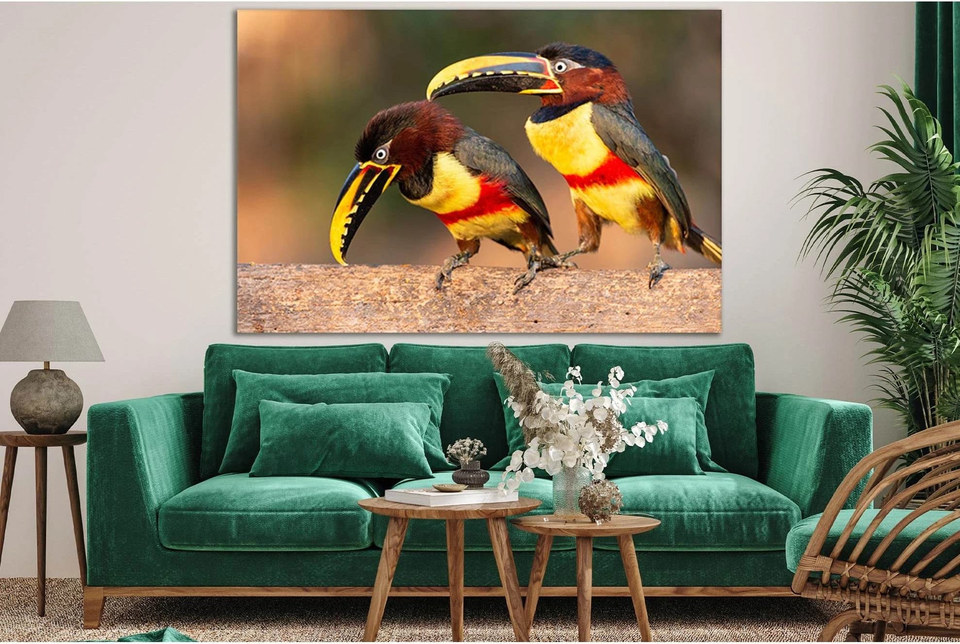 Two Pretty Toucans №SL1044 Ready to Hang Canvas Print - Zellart Canvas Prints 0new, ALL_Products, Animals & Wildlife