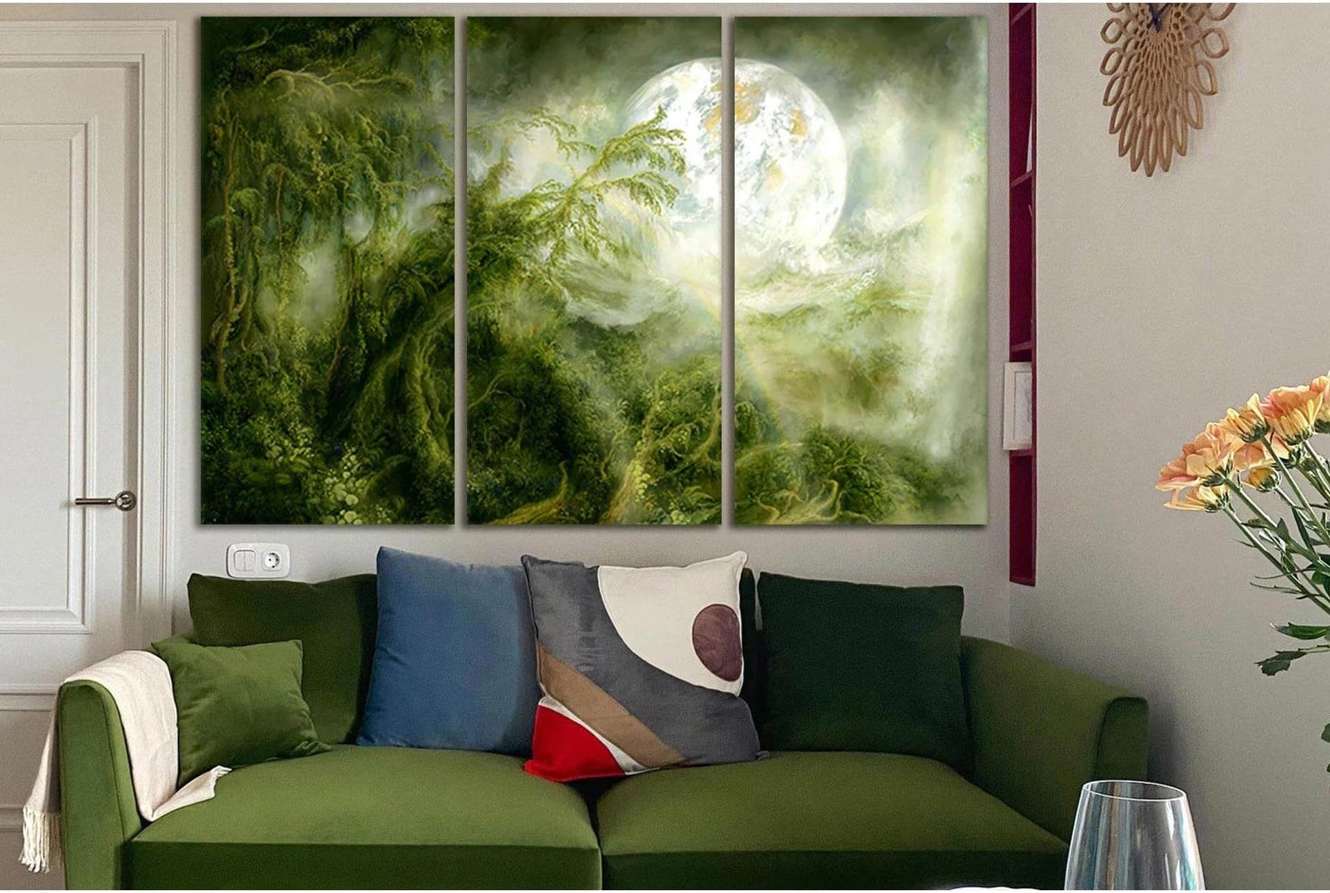 Unearthly Nature Planet View №SL967 Ready to Hang Canvas Print - Zellart Canvas Prints 0new, ALL_Products, Astronomy & Space Canvas Wall Art