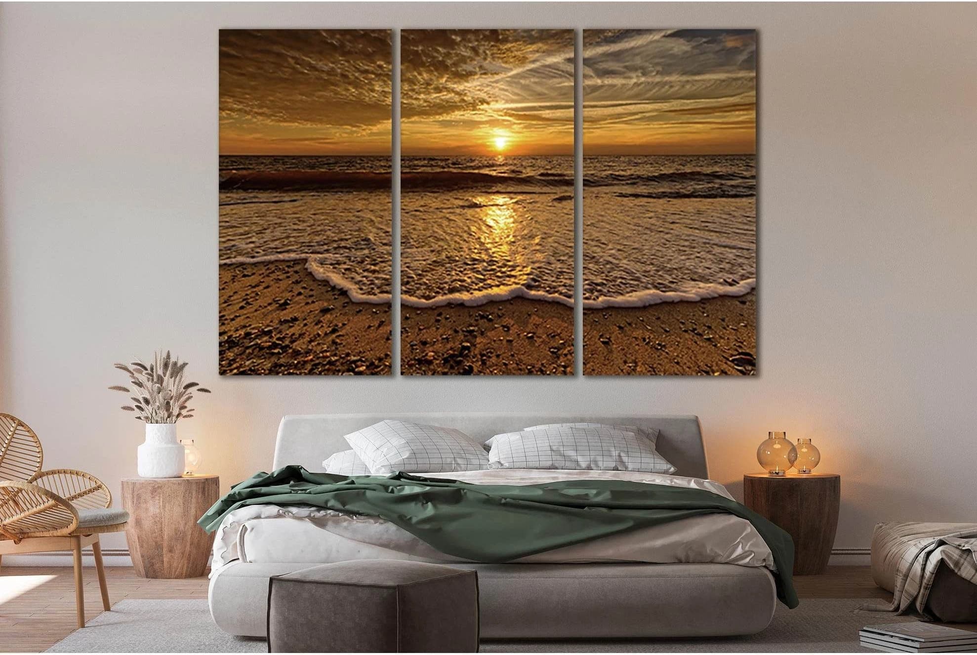 Unearthly Sea Sunset №SL111 Ready to Hang Canvas Print - Zellart Canvas Prints 0new, ALL_Products, Beach Ocean & Waves