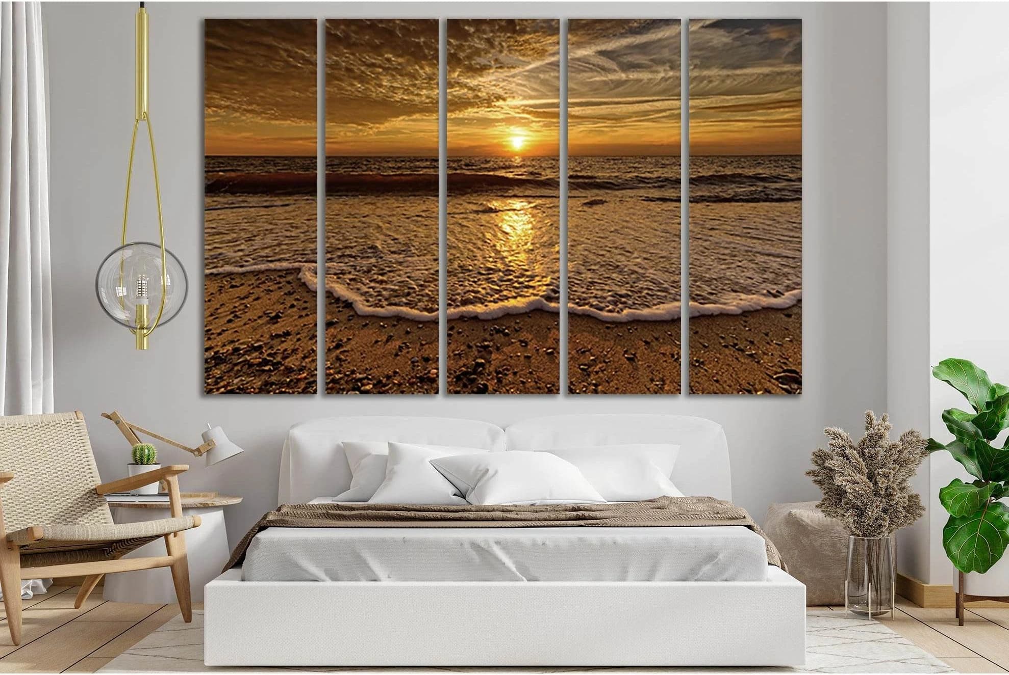 Unearthly Sea Sunset №SL111 Ready to Hang Canvas Print - Zellart Canvas Prints 0new, ALL_Products, Beach Ocean & Waves
