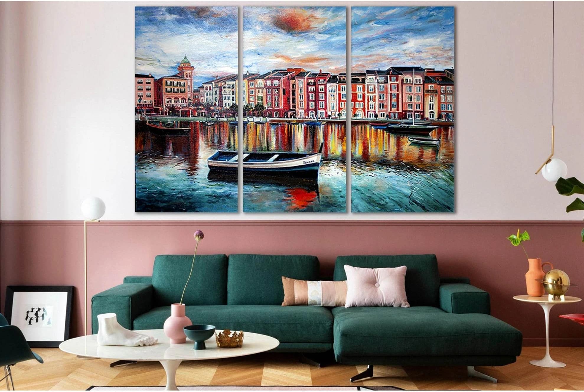 Venice The Sunset Oil Painting №SL593 Ready to Hang Canvas Print - Zellart Canvas Prints 0new, ALL_Products, Oil Painting Wall Art