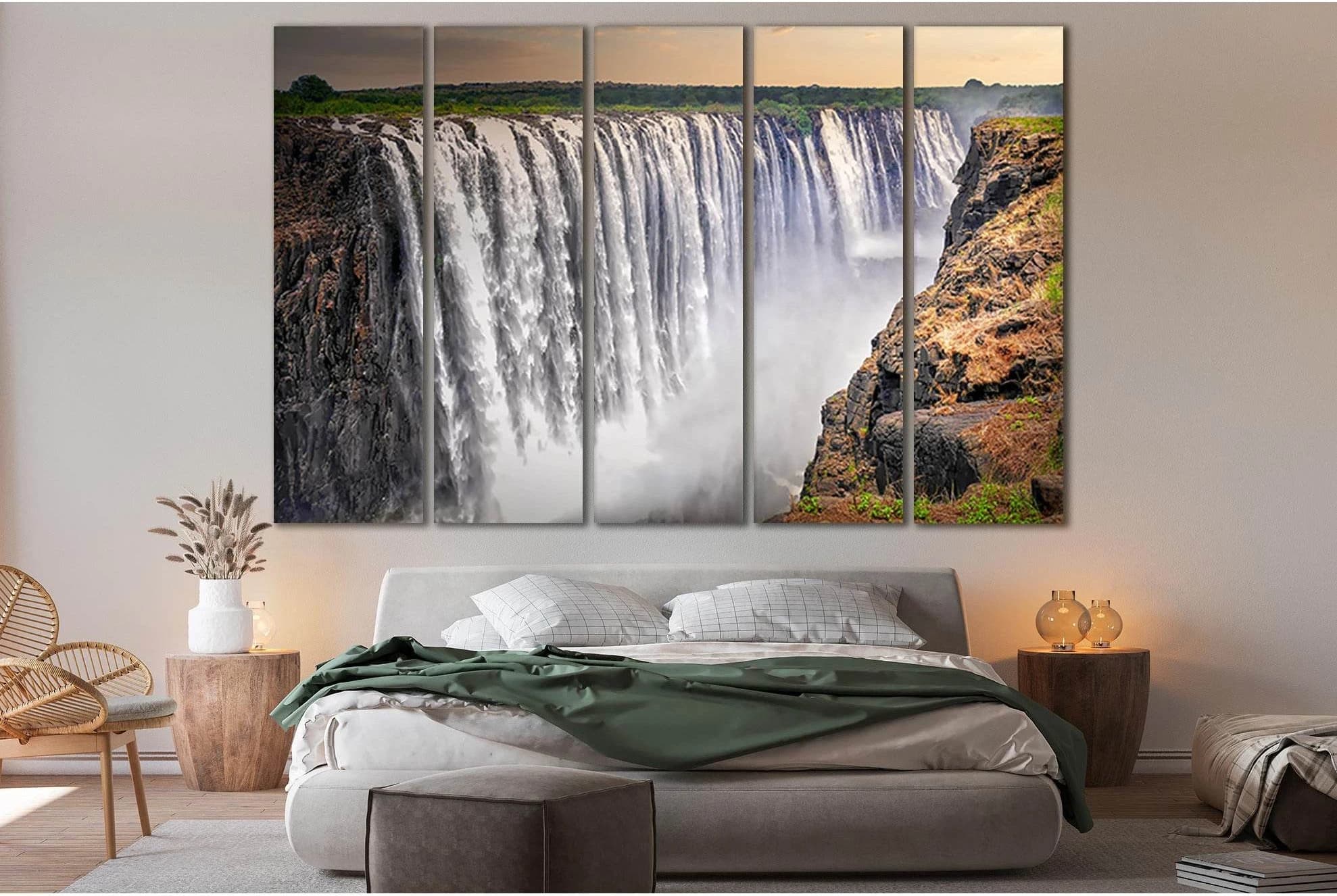 Victoria Falls №SL442 Ready to Hang Canvas Print - Zellart Canvas Prints 0new, ALL_Products, Waterfall, Waterfall Wall Art