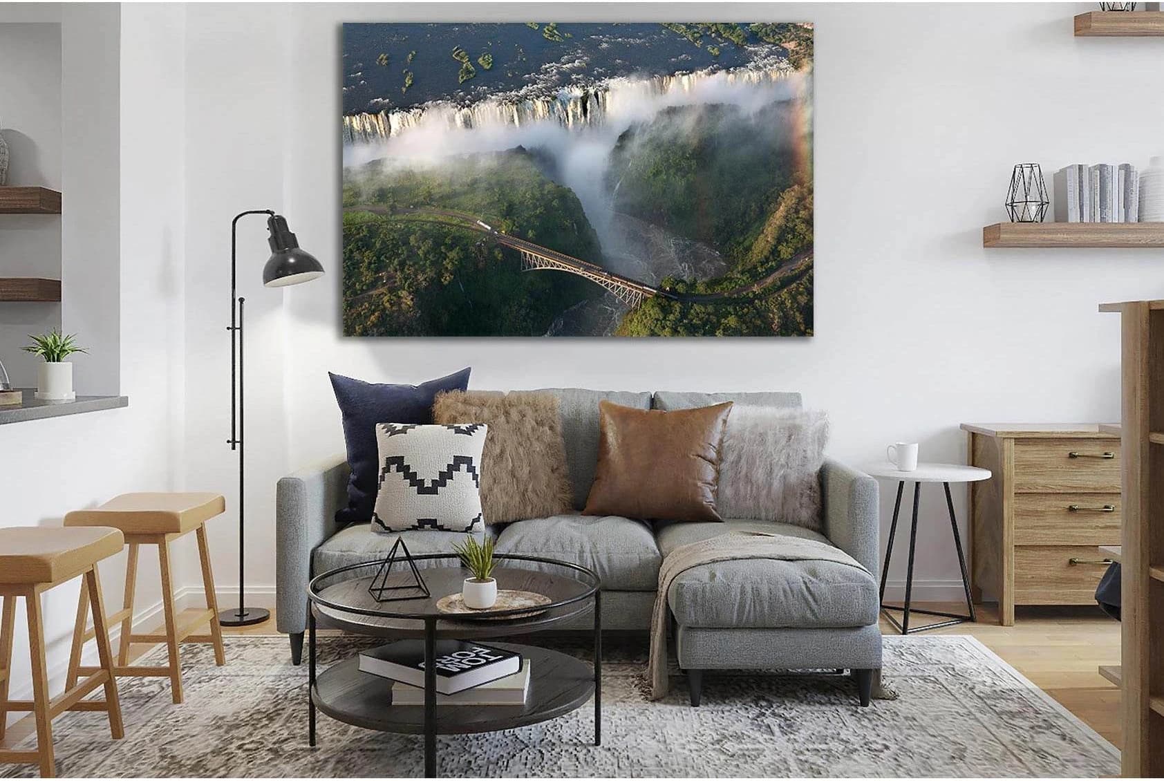 Victoria Falls Top View №SL476 Ready to Hang Canvas Print - Zellart Canvas Prints 0new, ALL_Products, Waterfall, Waterfall Wall Art
