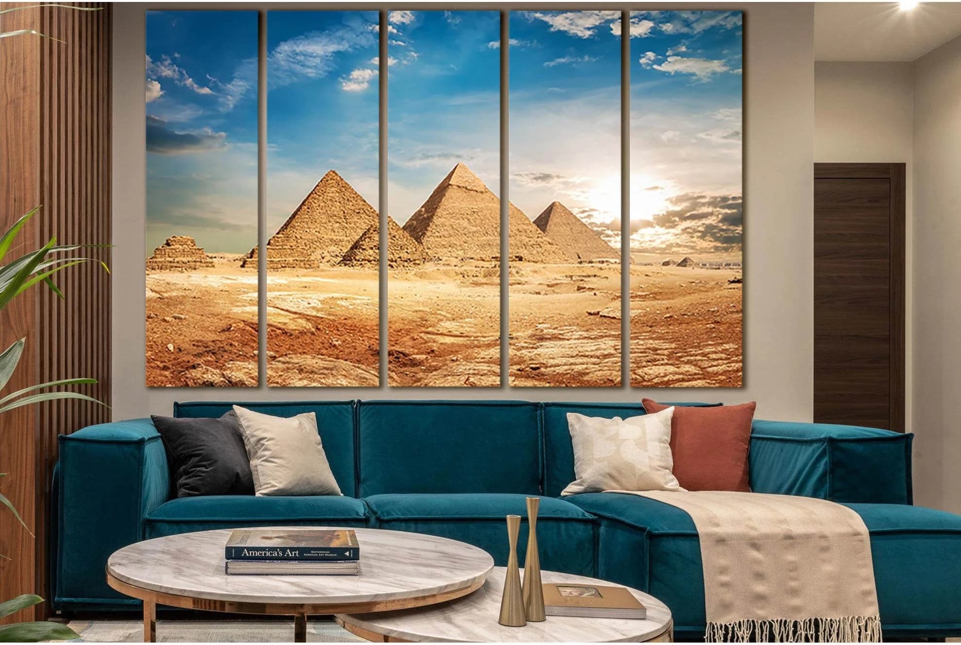 View Of The Pyramids №SL1402 Ready to Hang Canvas Print - Zellart Canvas Prints 0new, ALL_Products, Architecture