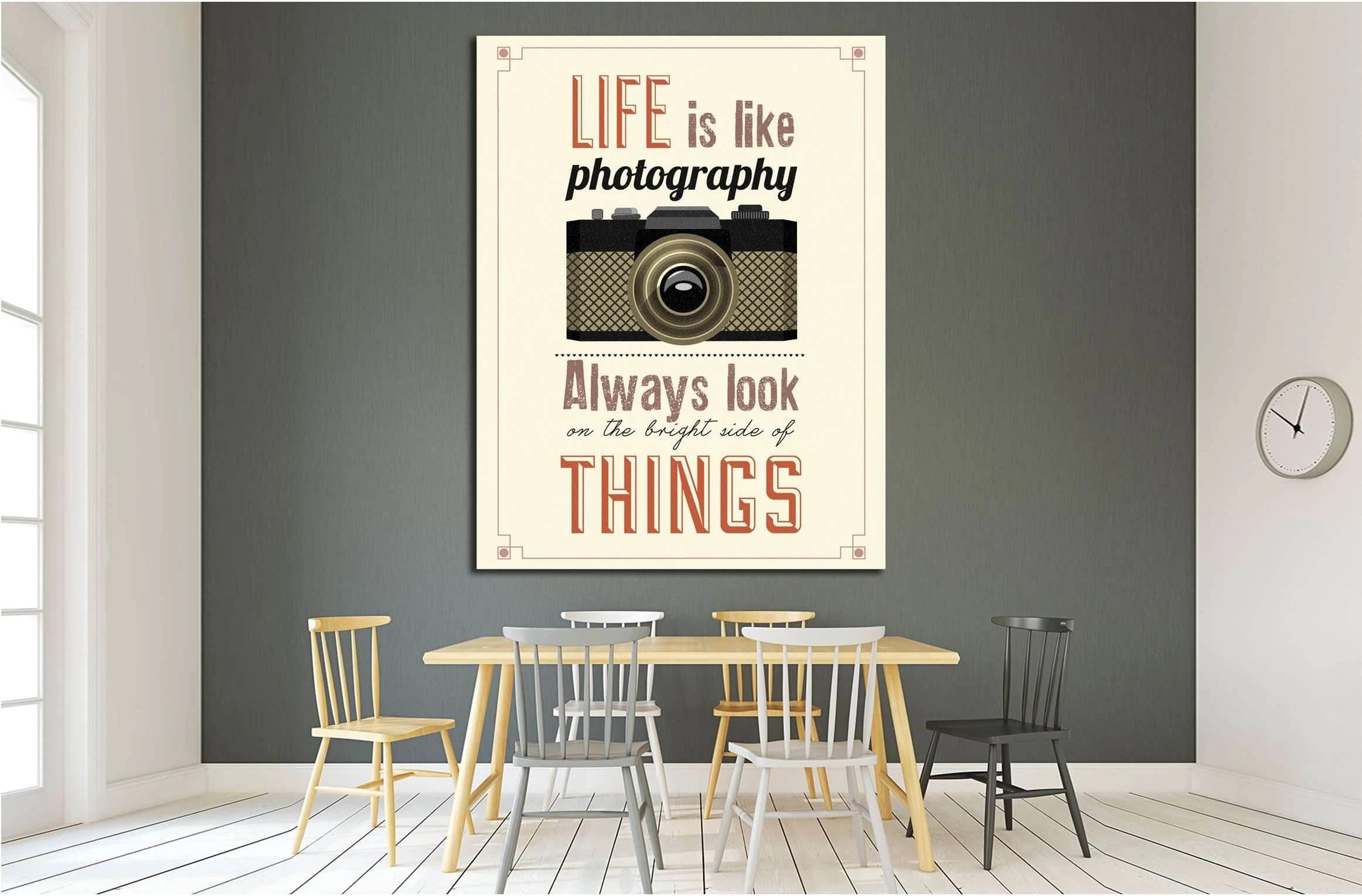 Vintage Old Camera Typographical canvas №4566 Ready to Hang Canvas Print - Zellart Canvas Prints ALL_Products, s-4566